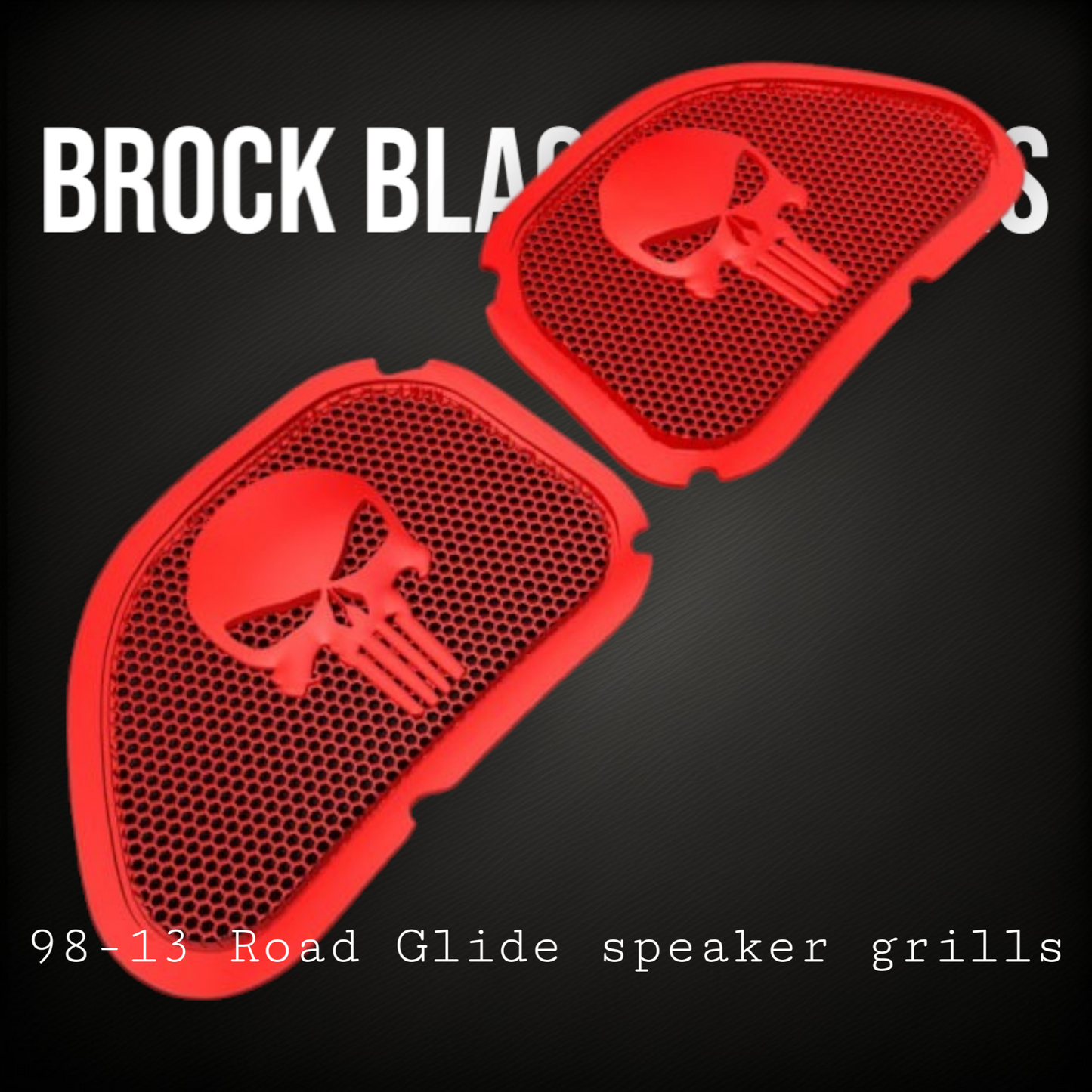 98-2024 Road Glide 3D punisher speakers grill covers set