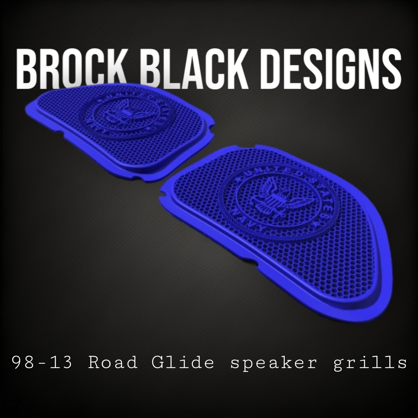98-2024 Road Glide 3D Navy speakers grill covers set