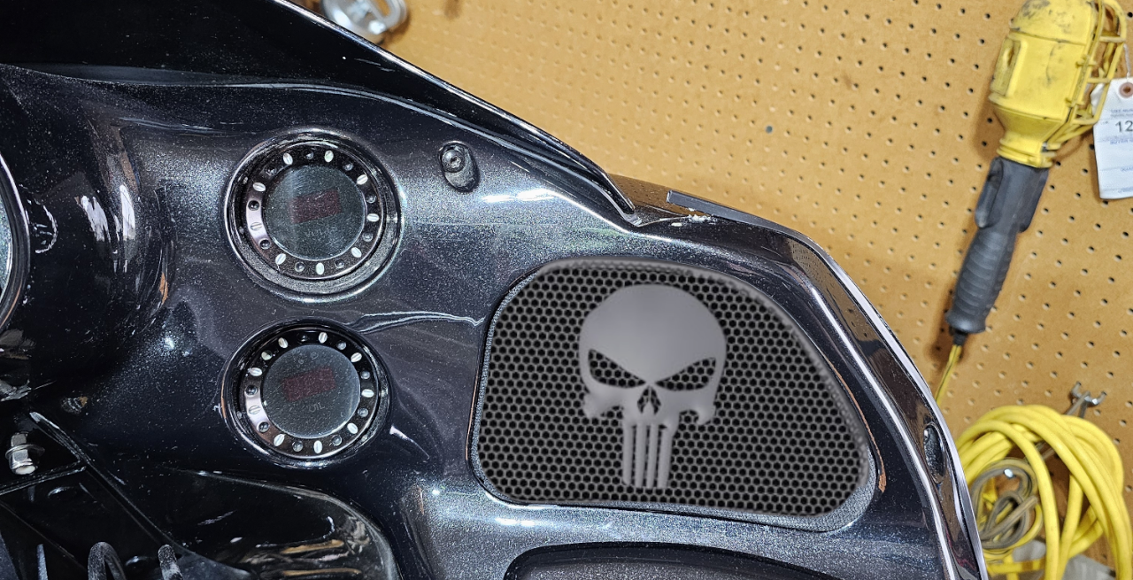 98-2024 Road Glide 3D punisher speakers grill covers set
