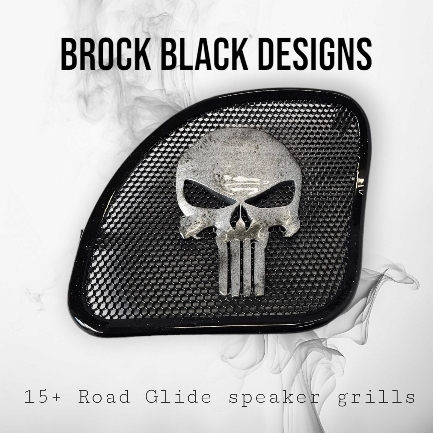 98-2024 Road Glide 3D punisher speakers grill covers set