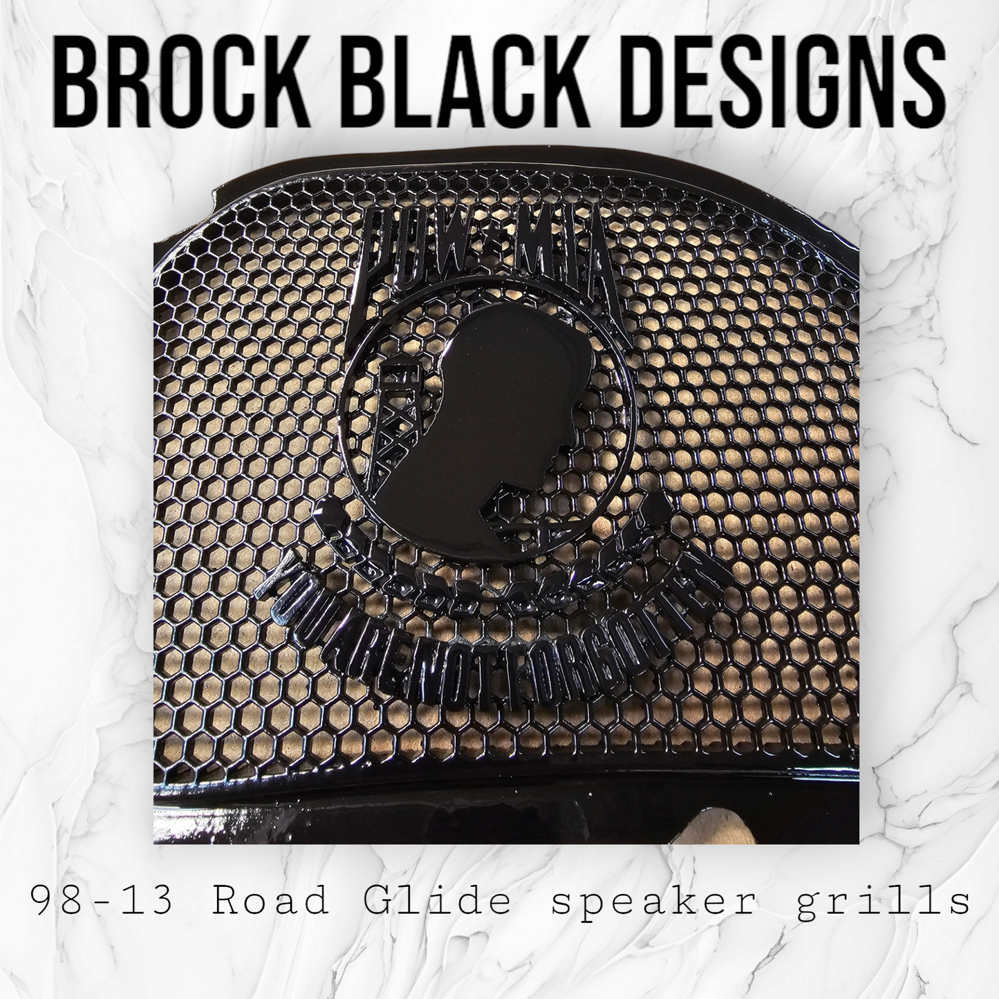 98-2024 Road Glide 3D POW MIA TRIBUTE speakers grill covers set