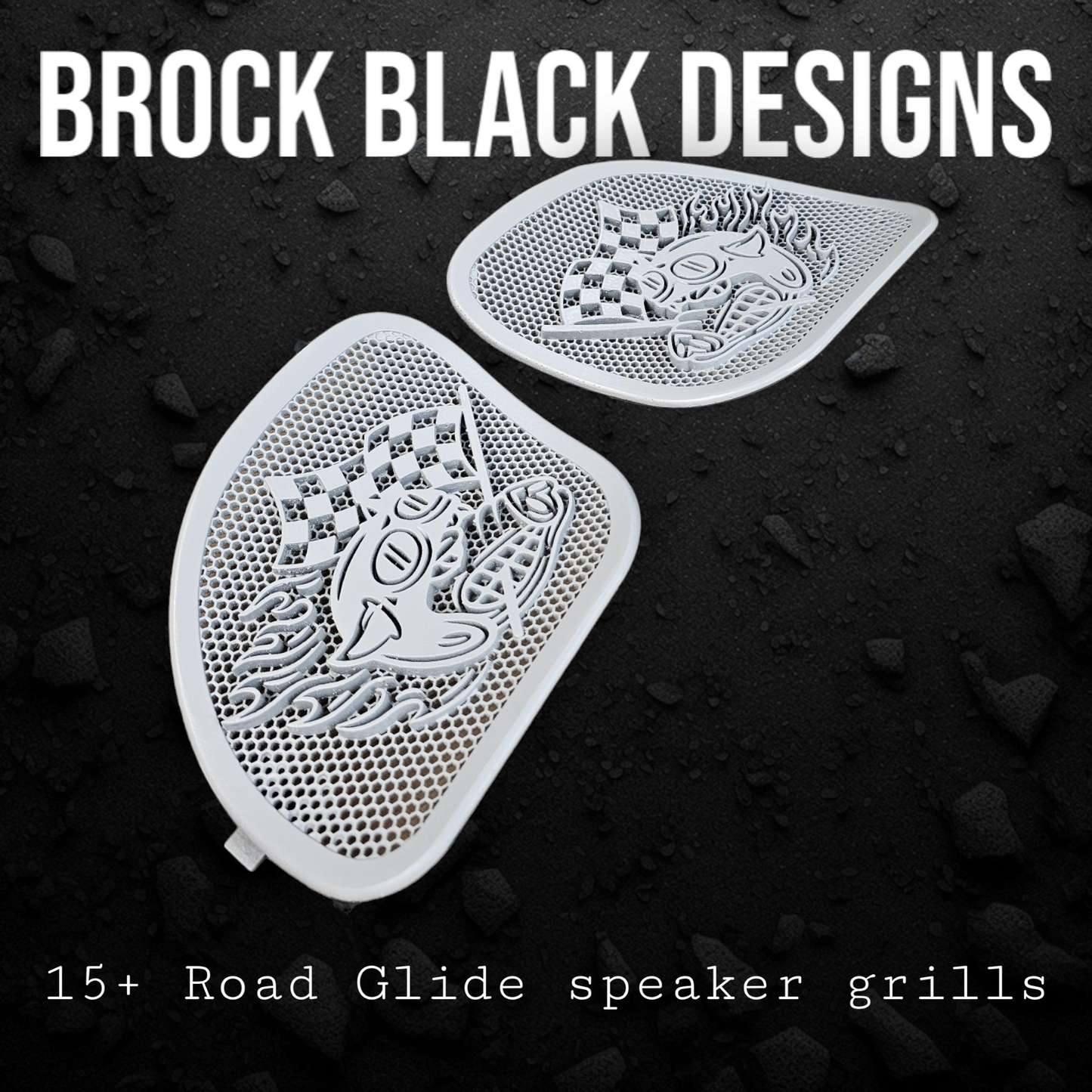 98-2024 Road Glide 3D Fast Johnny speakers grill covers set