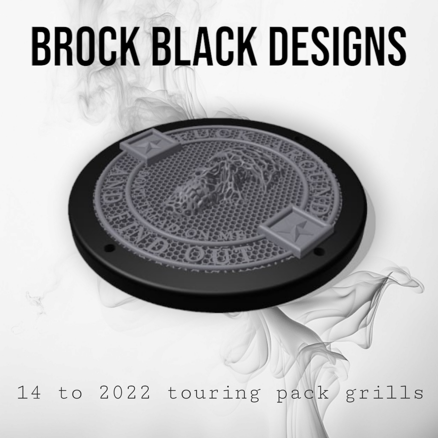 A set of Webbed skull FAFO 14-23 Harley Davidson Touring Pack Speaker Grill Cover Guard