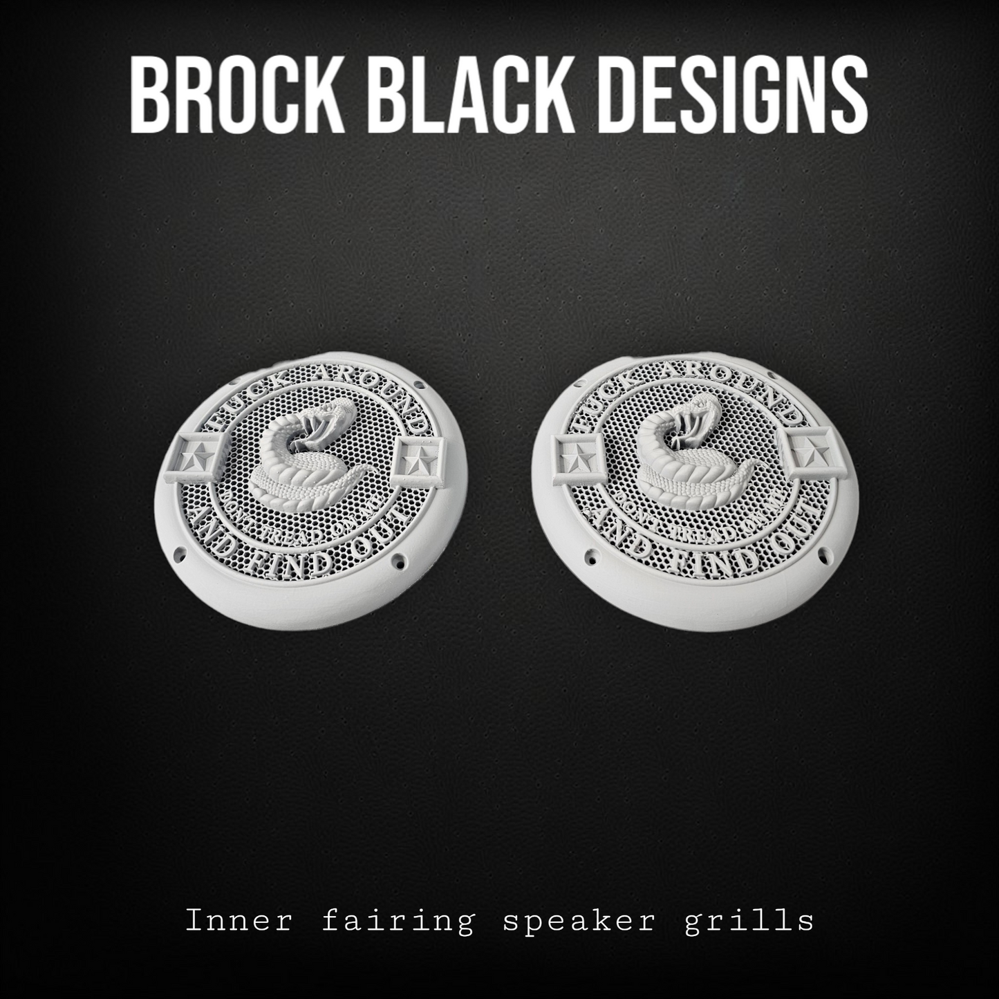 4 hole round 3D Don't Tread on Me speaker grill covers set