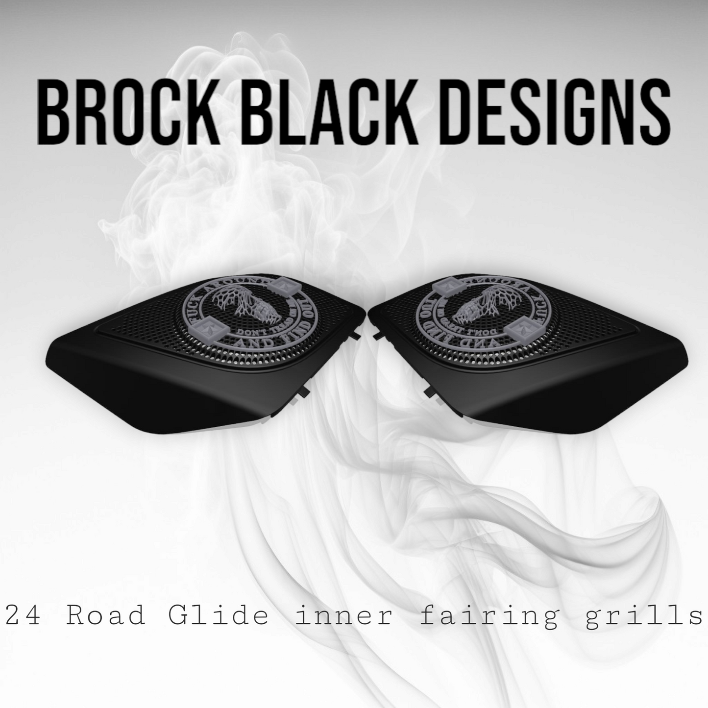 98-2024 Road Glide inner 3D webbed skull fafo speakers grill covers set