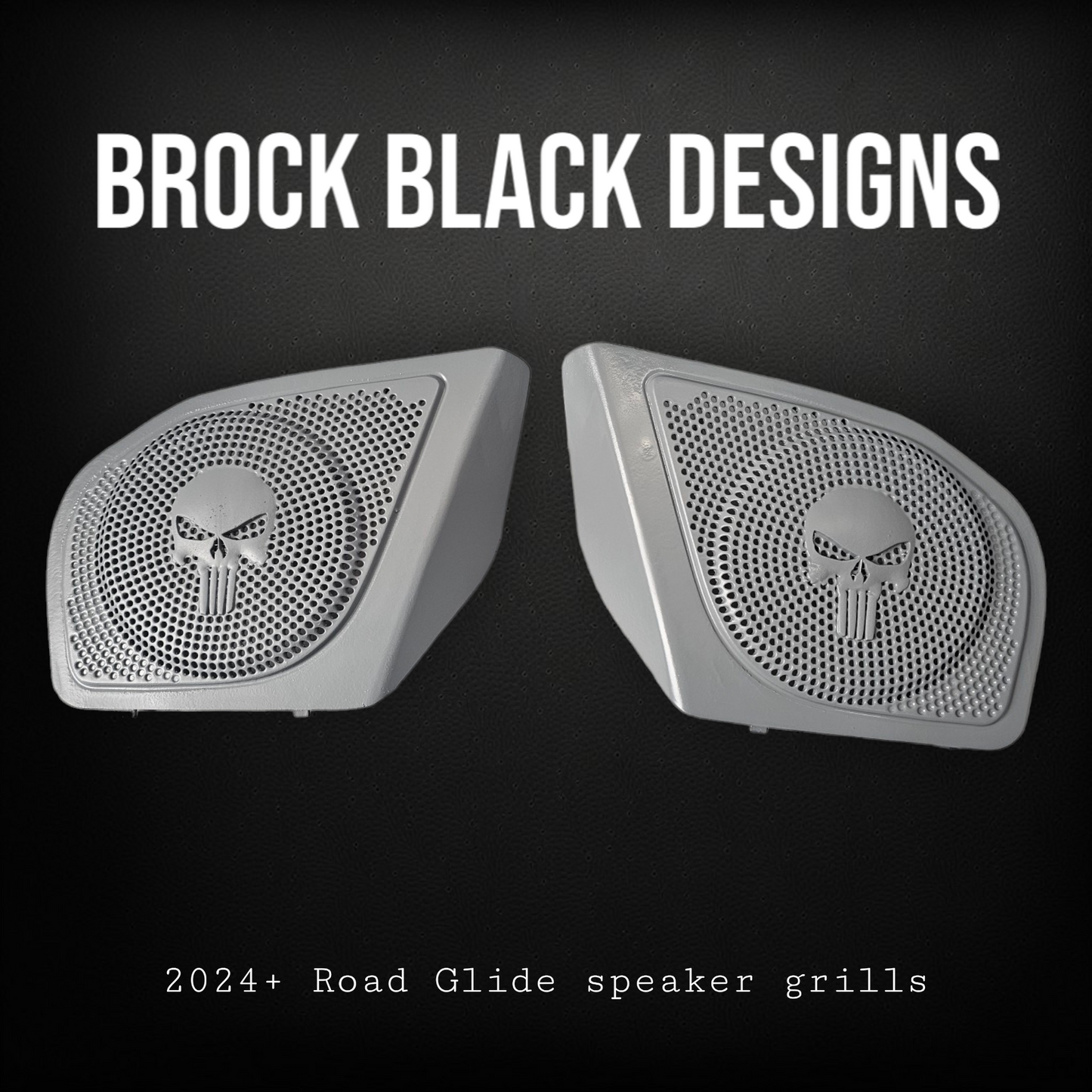 98-2024 Road Glide 3D punisher speakers grill covers set