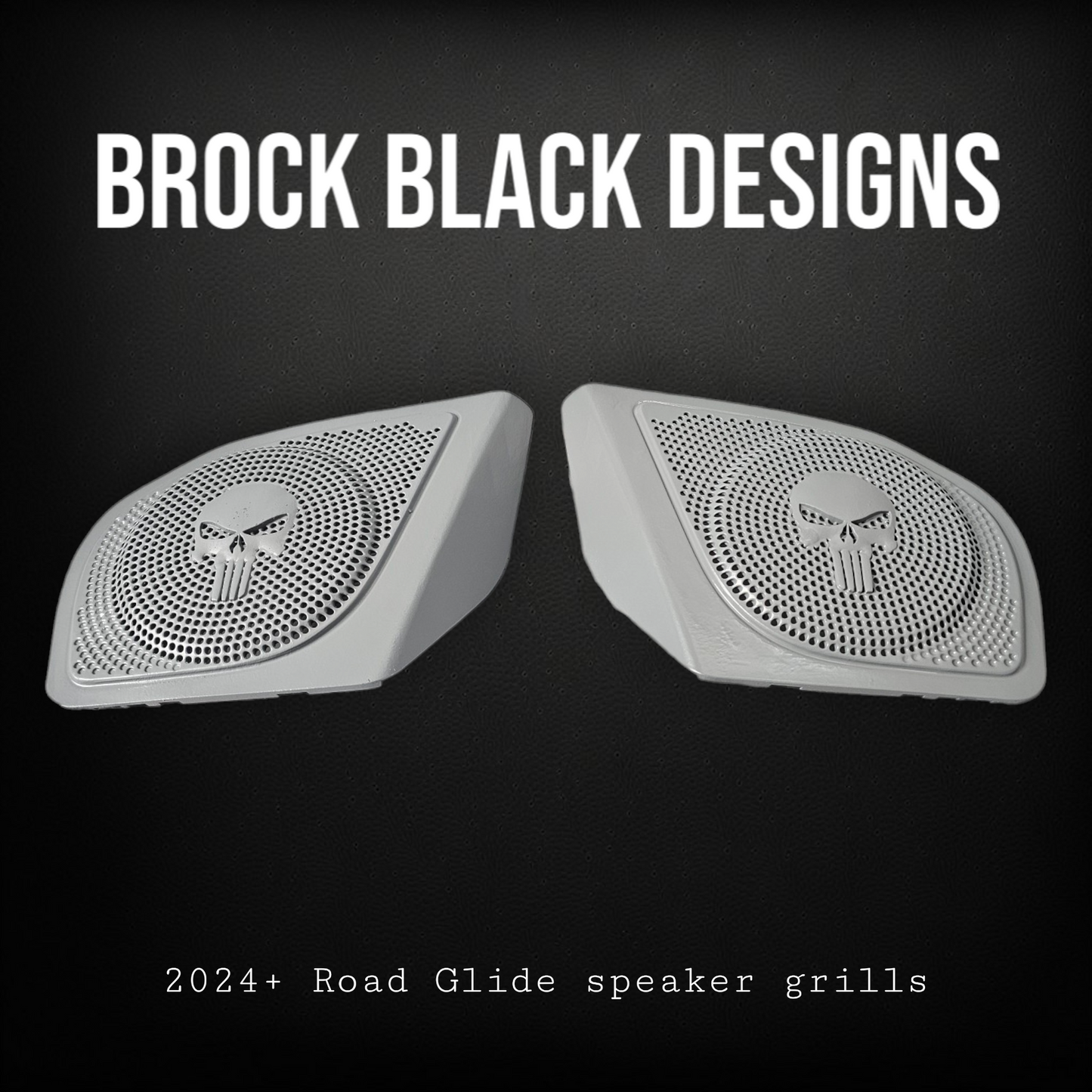 98-2024 Road Glide 3D punisher speakers grill covers set