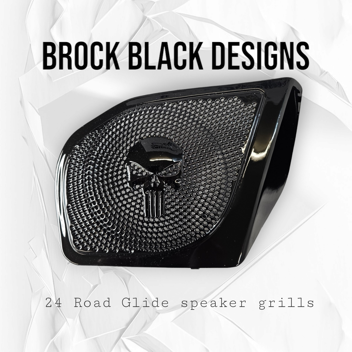 98-2024 Road Glide 3D punisher speakers grill covers set
