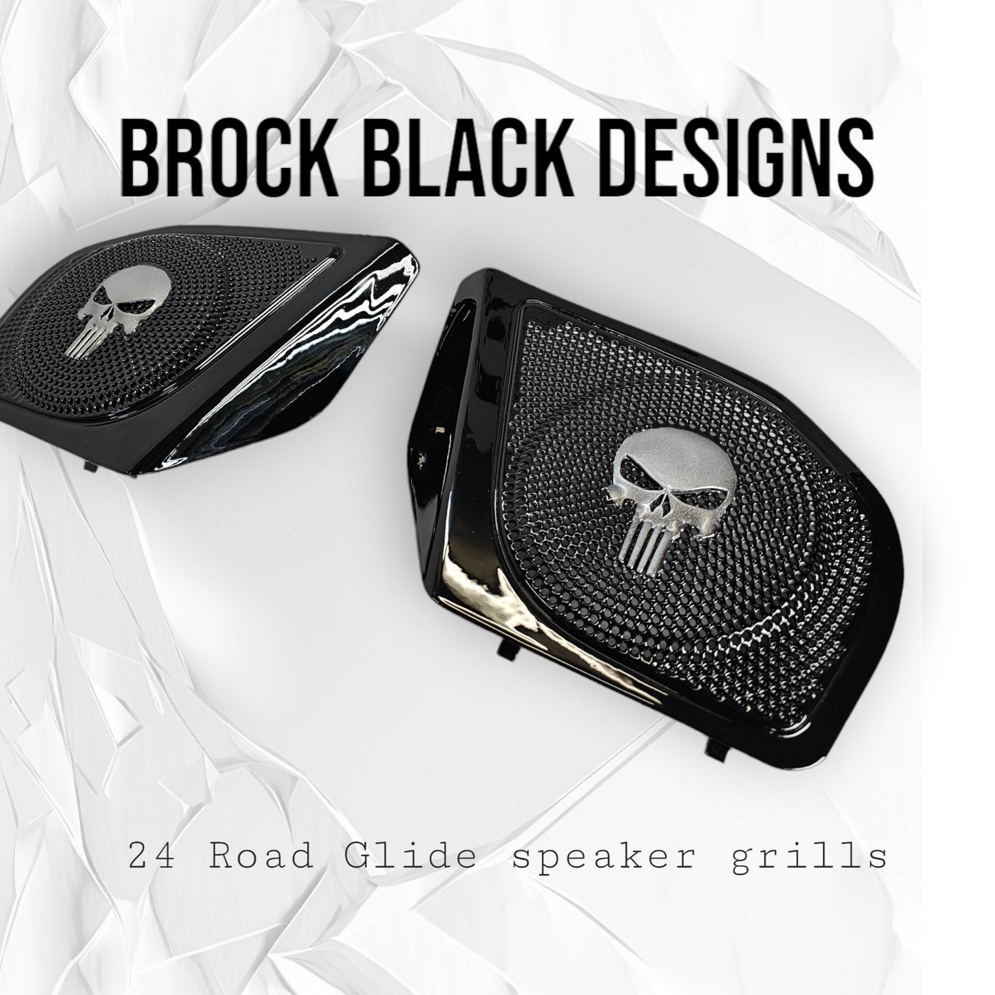 98-2024 Road Glide 3D punisher speakers grill covers set