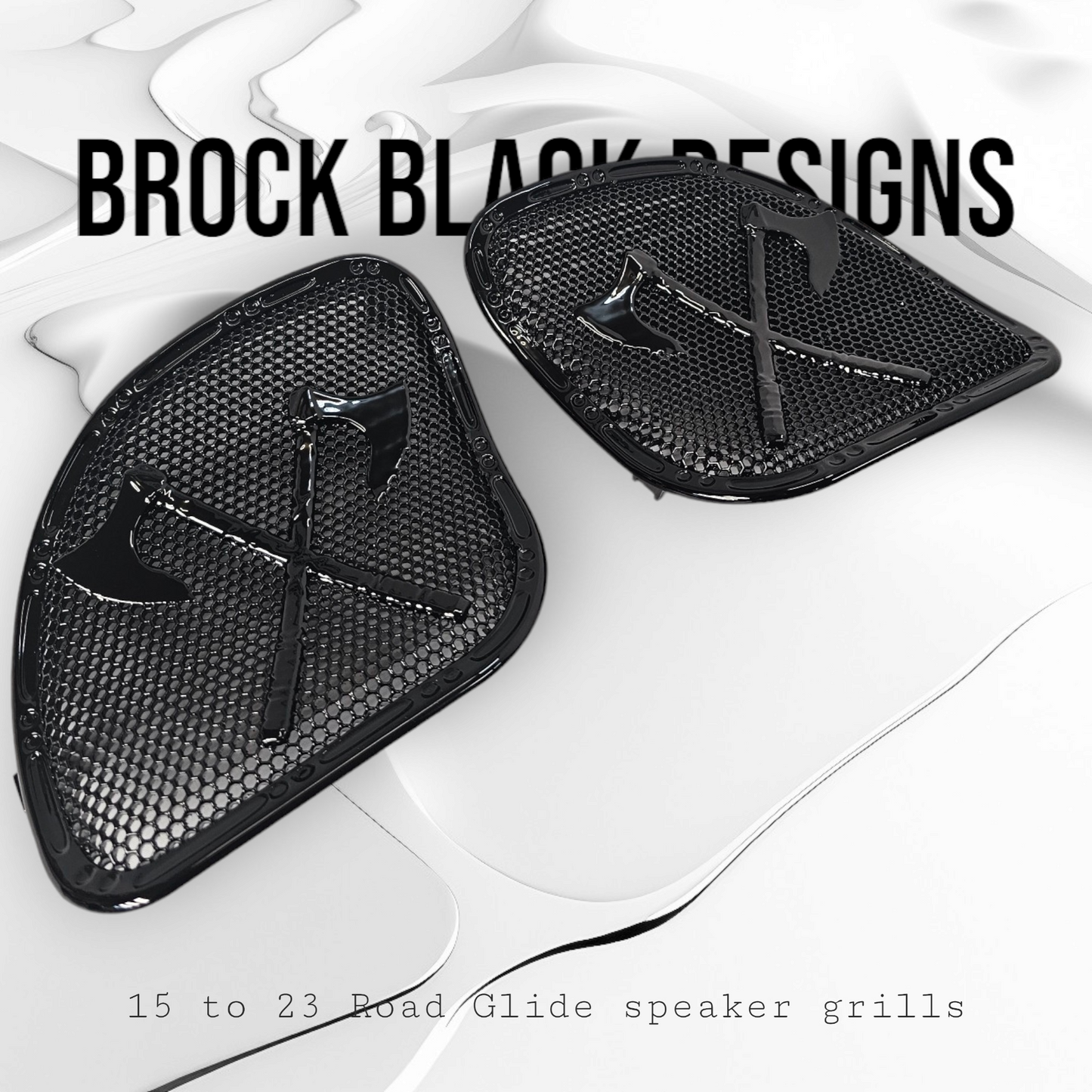 98-2024 Road Glide 3D Axe speakers grill covers set
