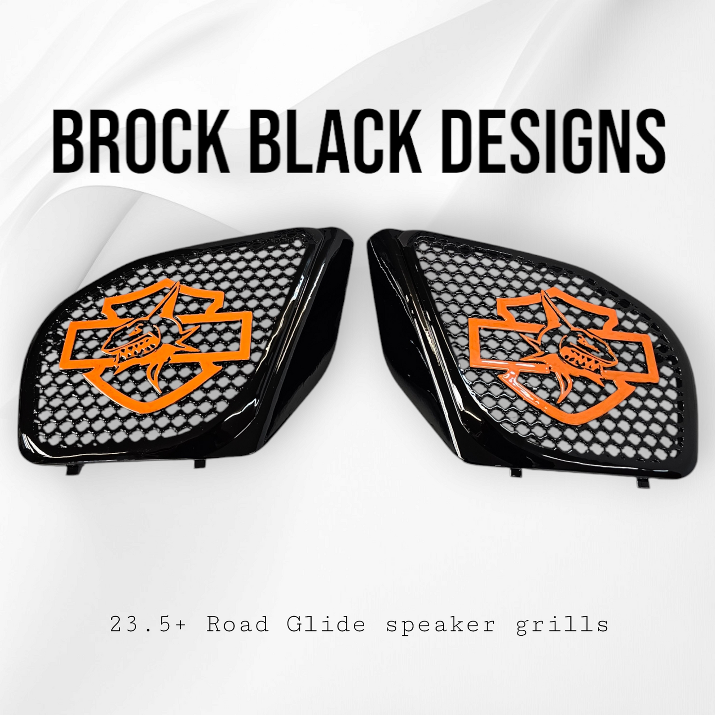 98-2024 Road Glide 3D shark speakers grill covers set