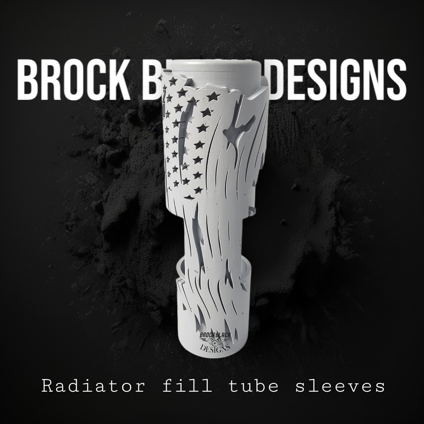 23.5 + radiator fill tube tattered American flag sleeve