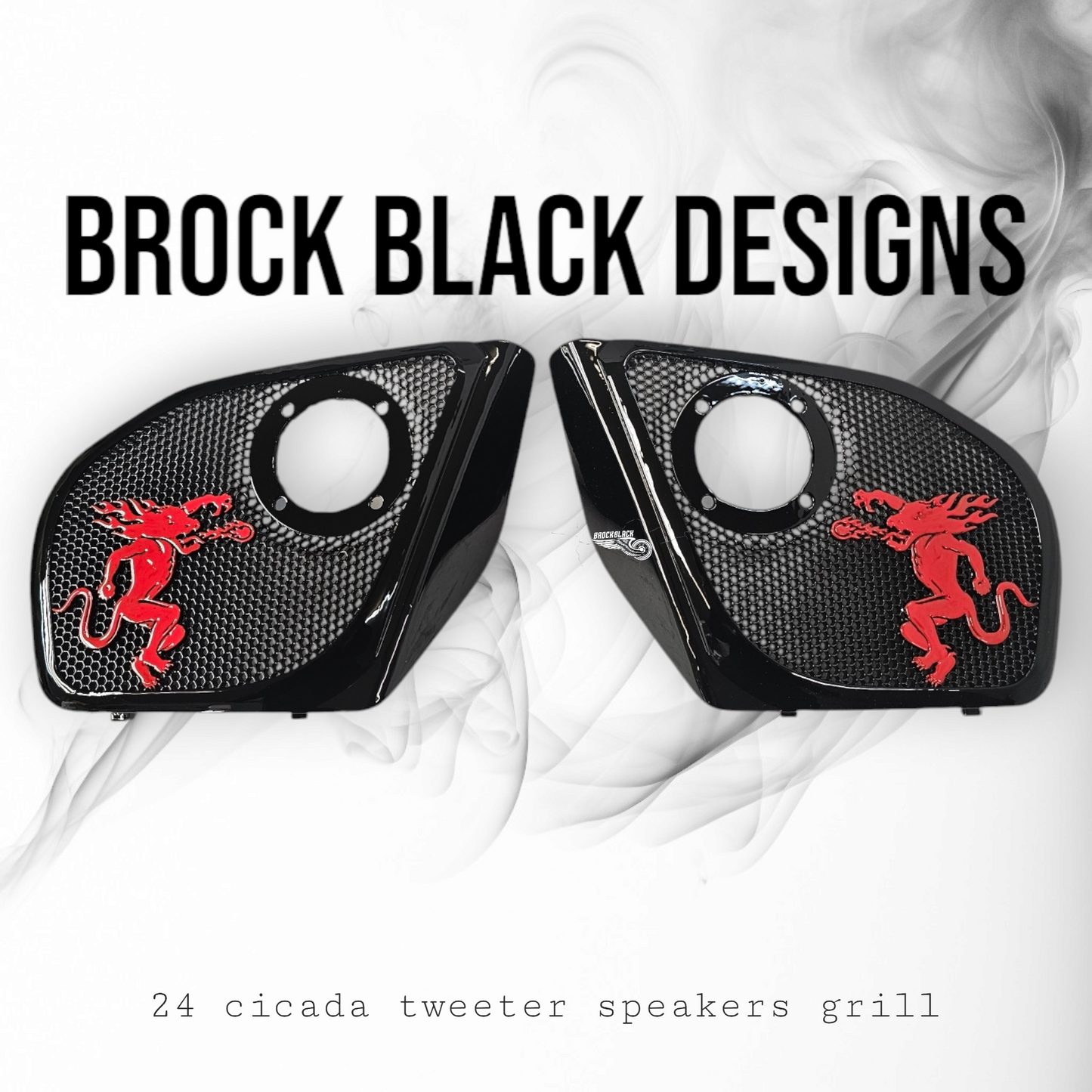 2024 Road Glide with Cicada tweeter speakers grills set Fireball theme