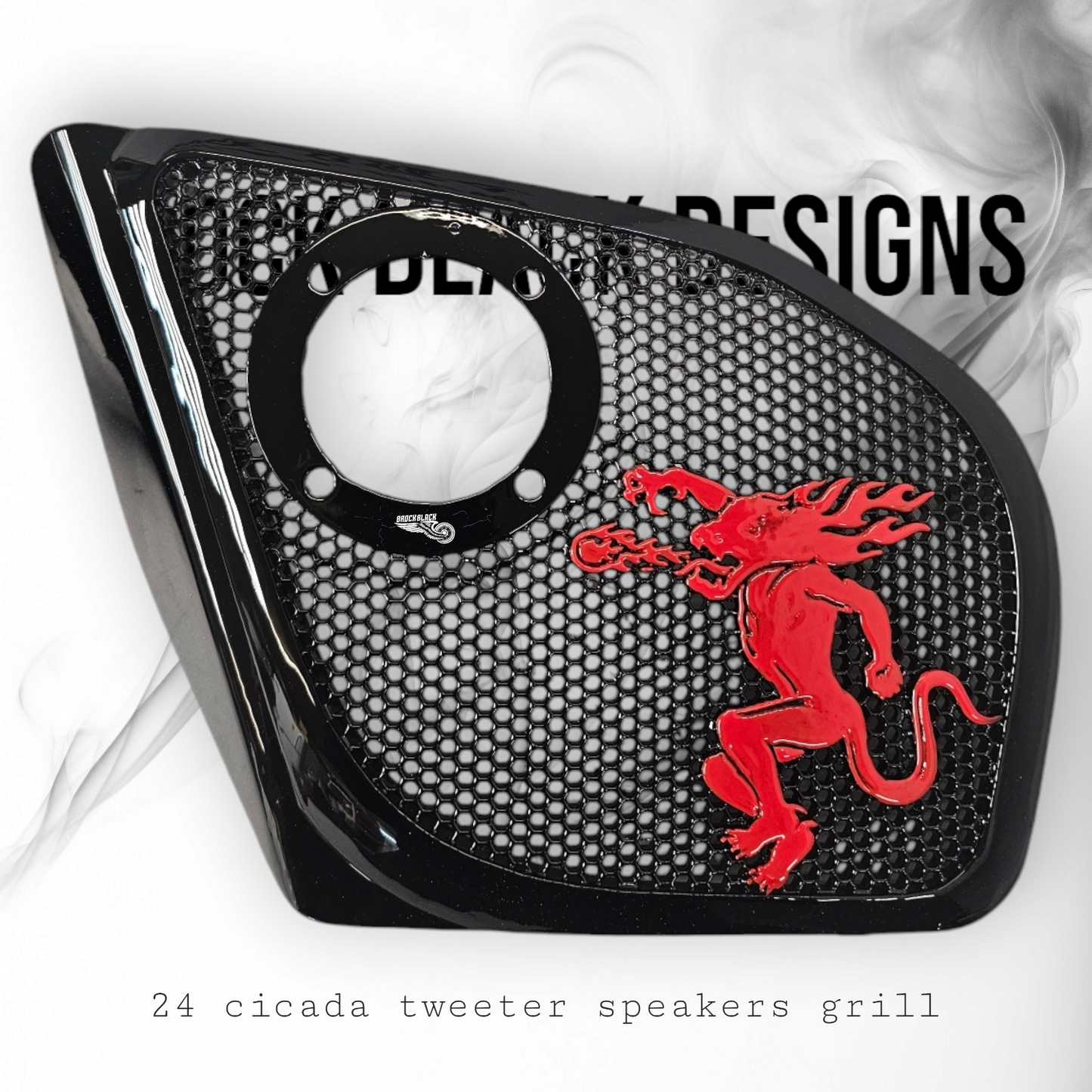 2024 Road Glide with Cicada tweeter speakers grills set Fireball theme