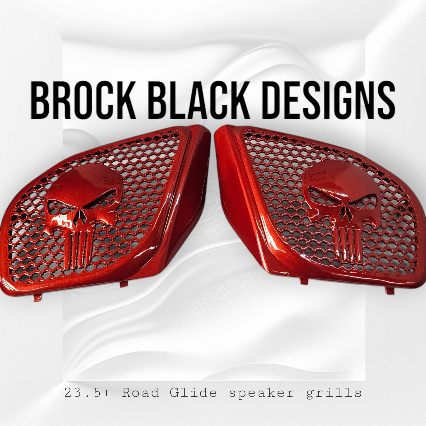 98-2024 Road Glide 3D punisher speakers grill covers set