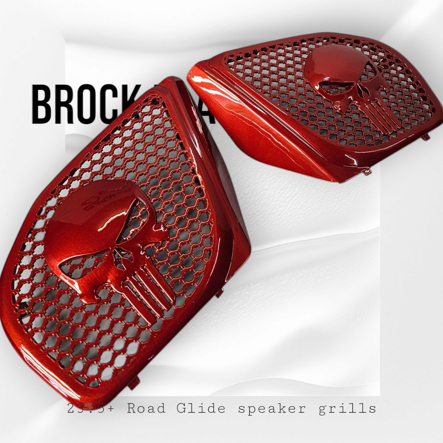 98-2024 Road Glide 3D punisher speakers grill covers set