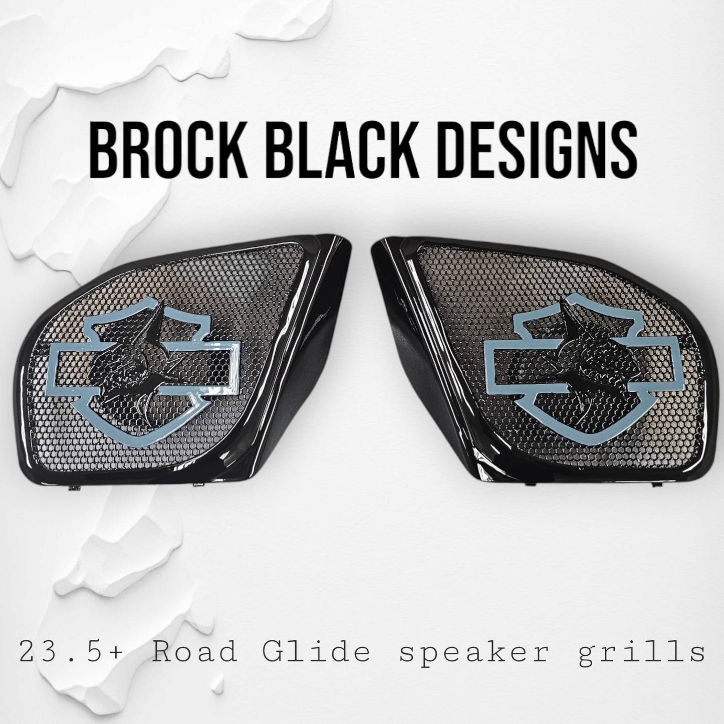 98-2024 Road Glide 3D shark speakers grill covers set