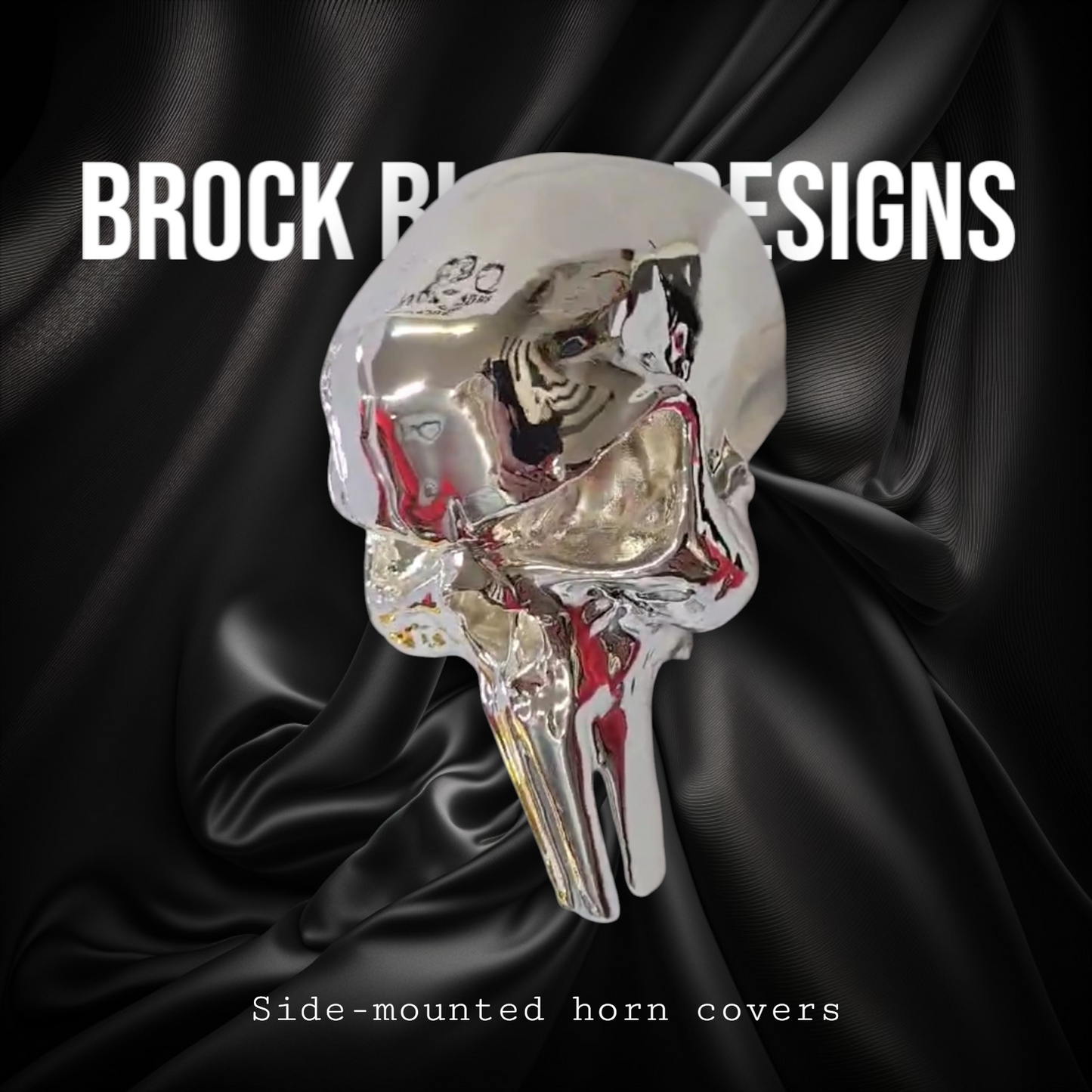 3D ghosted Punisher skull horn cover