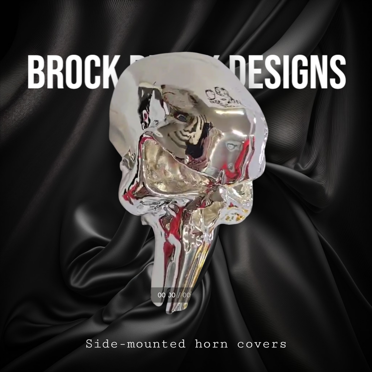 3D ghosted Punisher skull horn cover