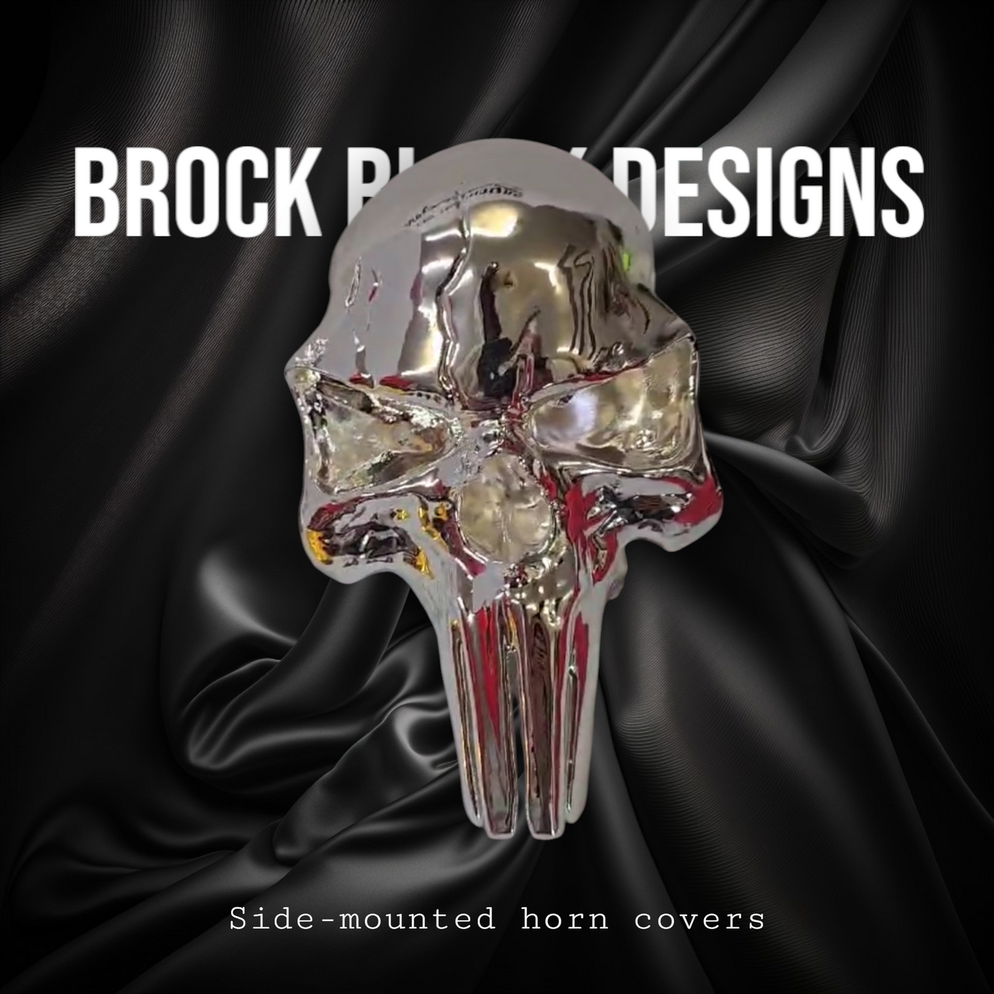 3D ghosted Punisher skull horn cover