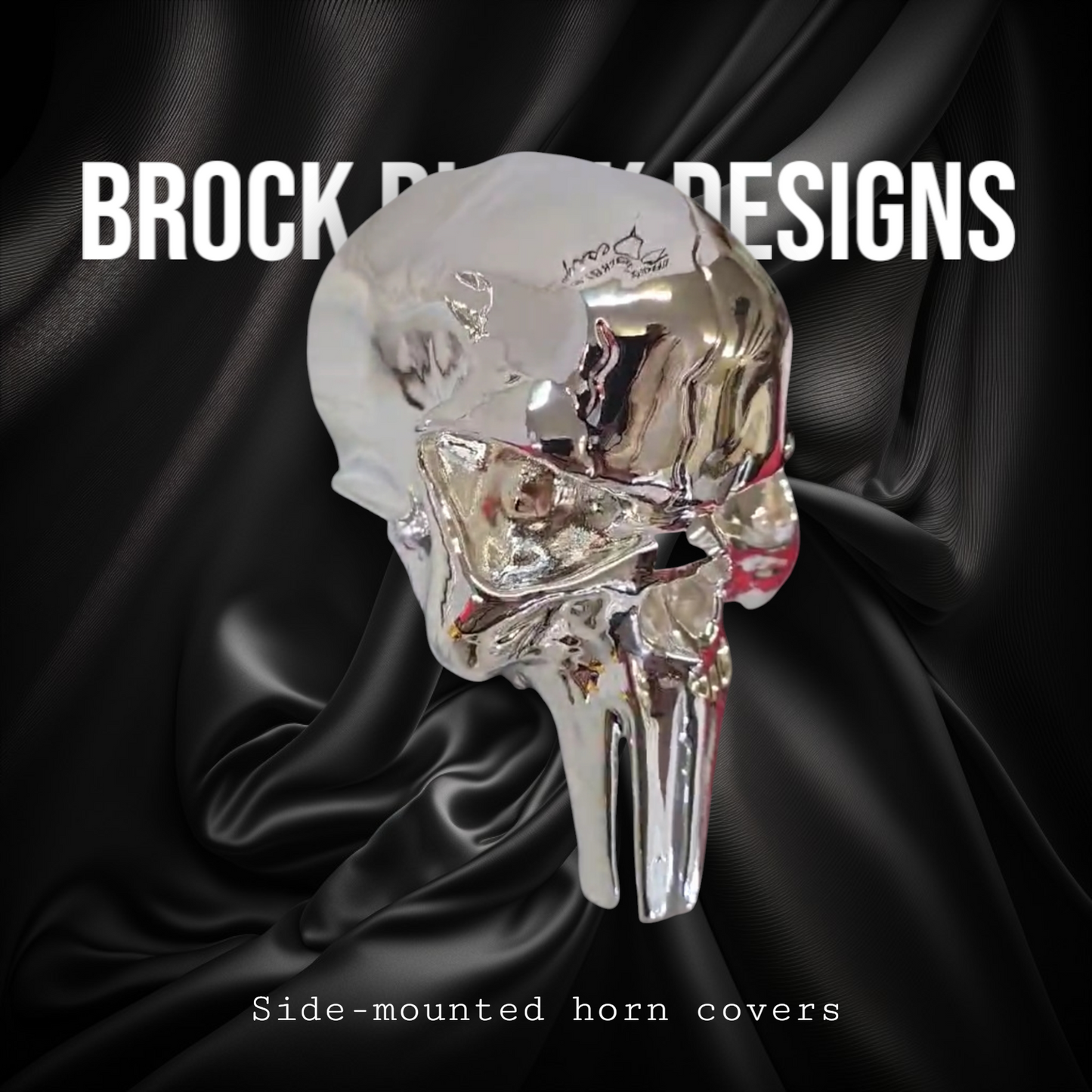 3D ghosted Punisher skull horn cover