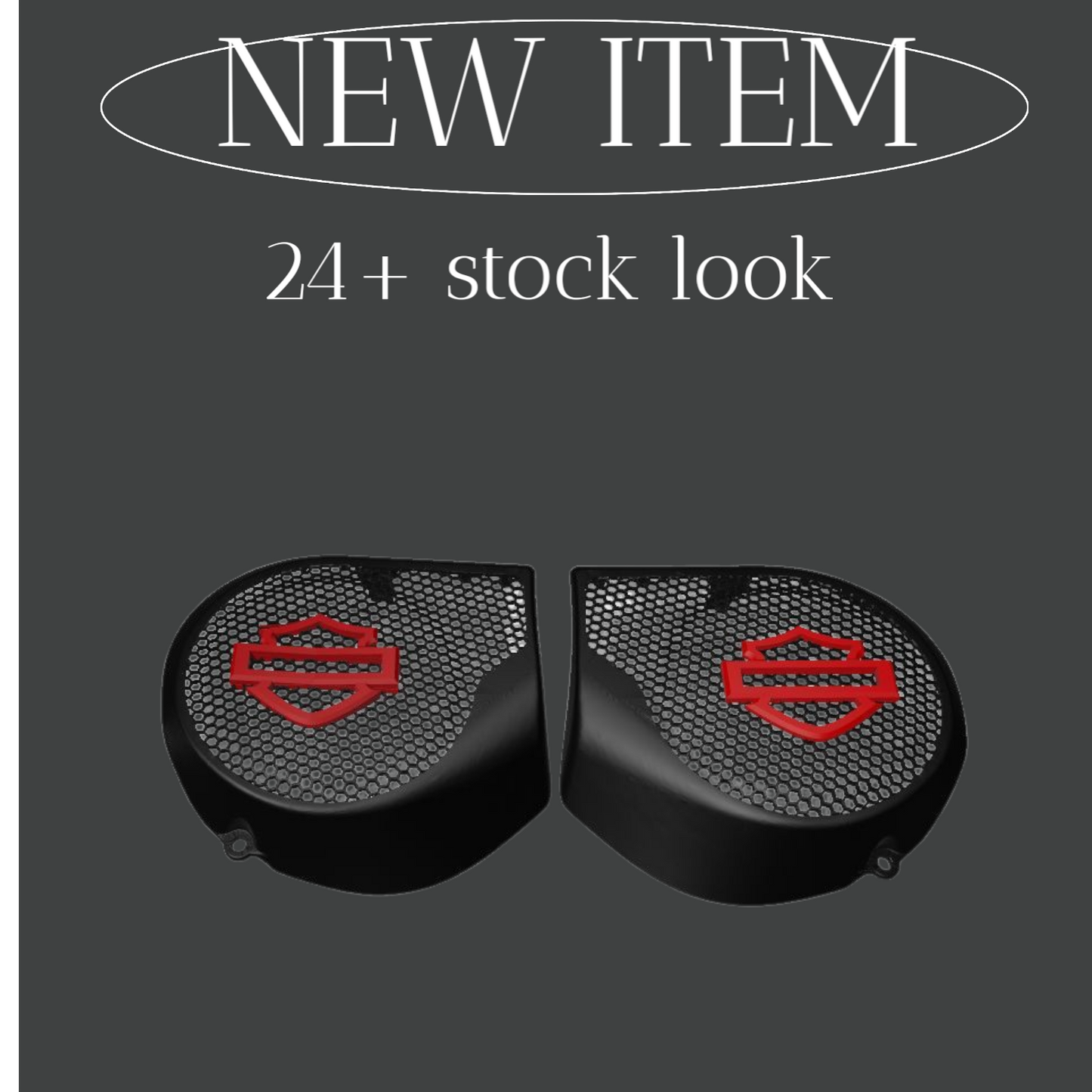 23.5+ Harley inner 3D shield speakers grill covers set