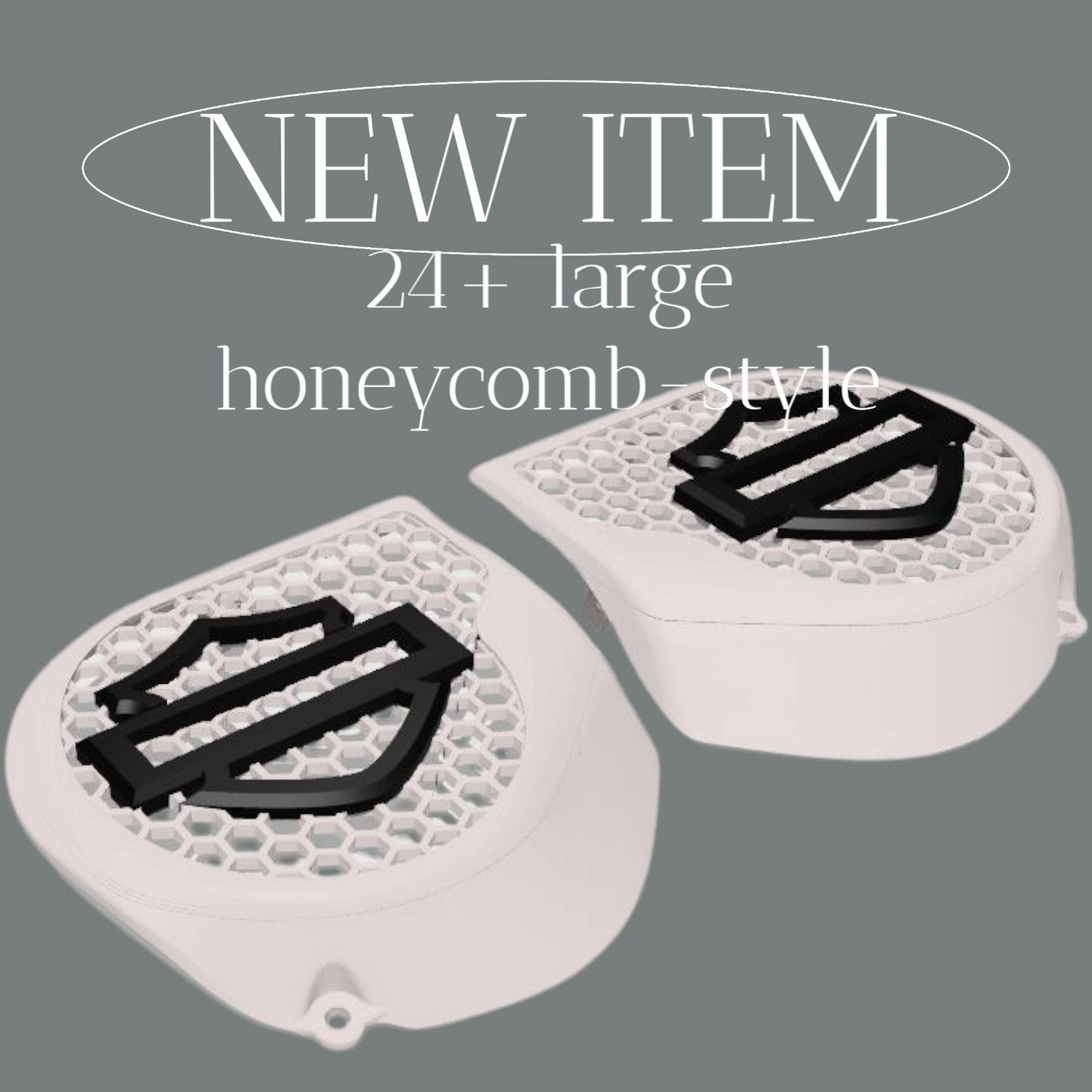 23.5+ Harley inner 3D shield speakers grill covers set