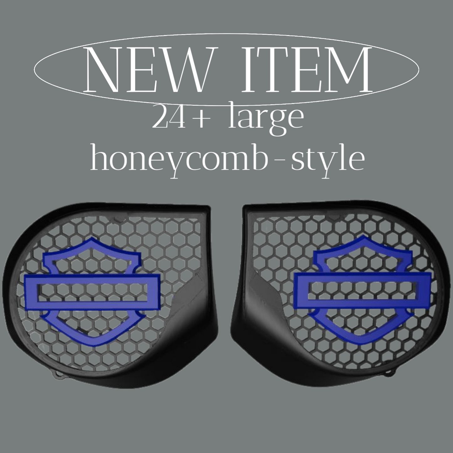 23.5+ Harley inner 3D shield speakers grill covers set