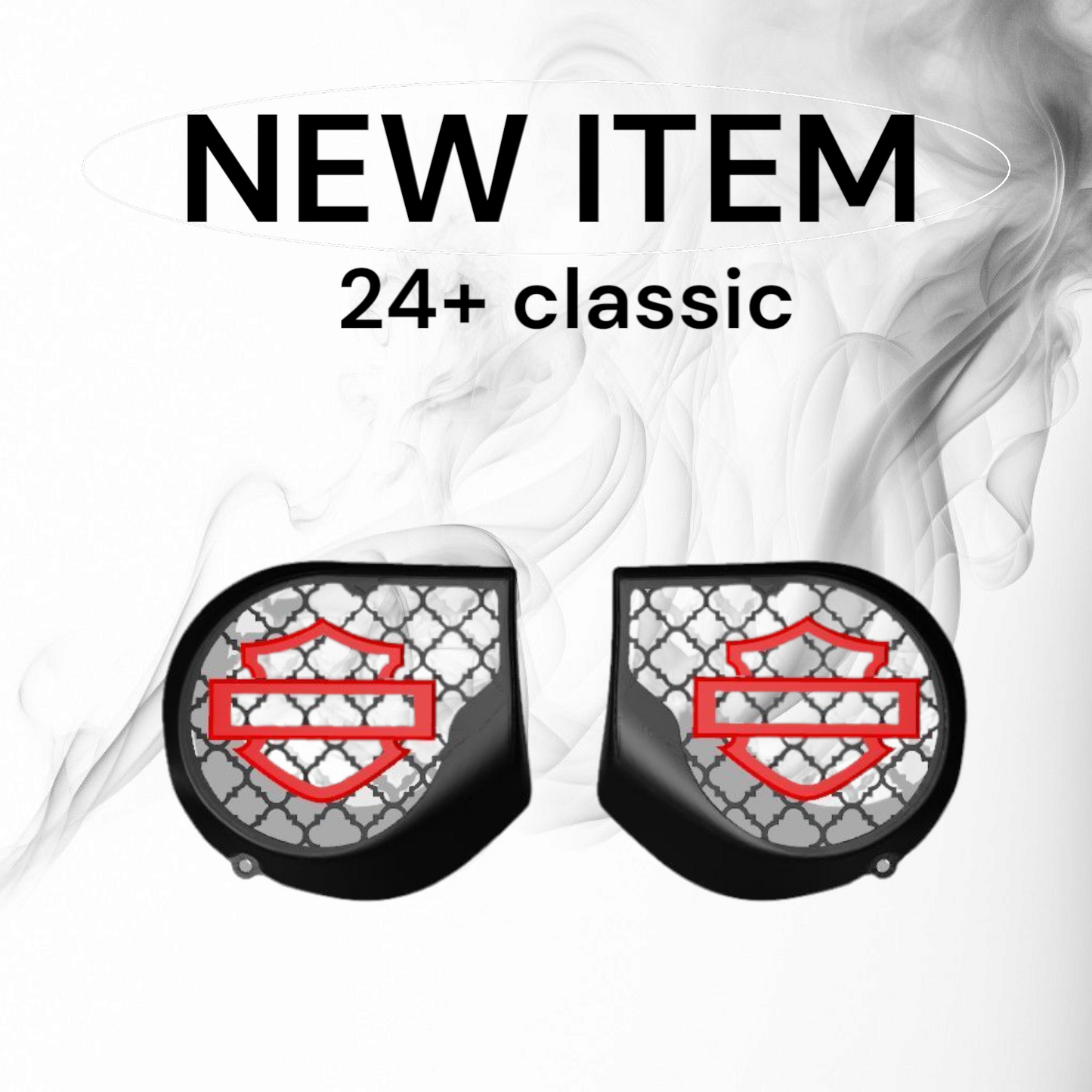 23.5+ Harley inner 3D shield speakers grill covers set