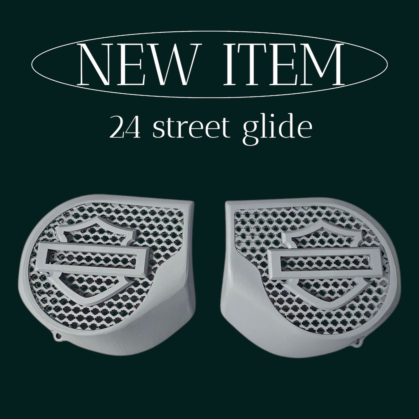 23.5+ Harley inner 3D shield speakers grill covers set