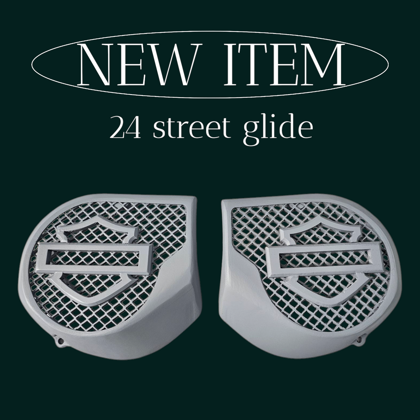 23.5+ Harley inner 3D shield speakers grill covers set