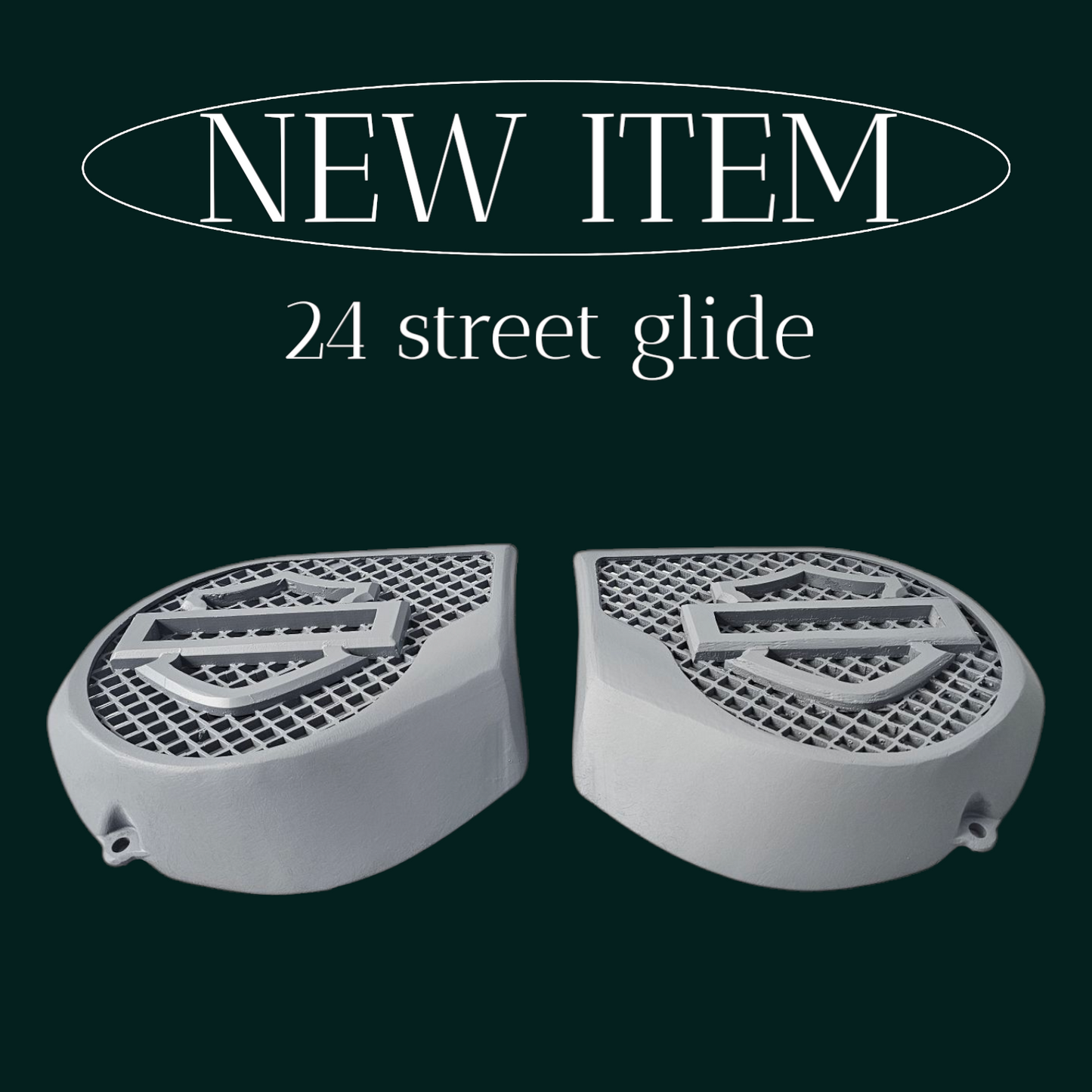 23.5+ Harley inner 3D shield speakers grill covers set