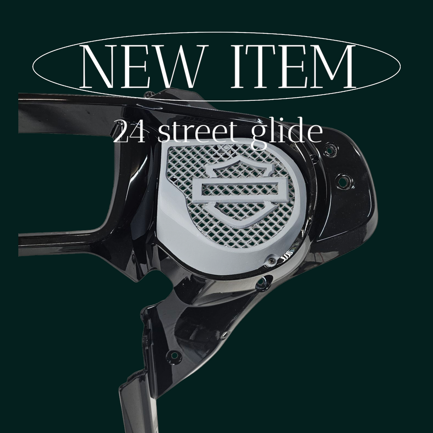 23.5+ Harley inner 3D shield speakers grill covers set