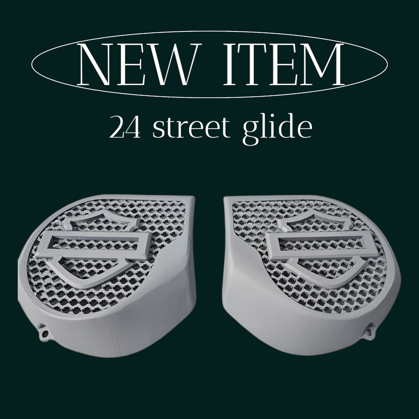 23.5+ Harley inner 3D shield speakers grill covers set