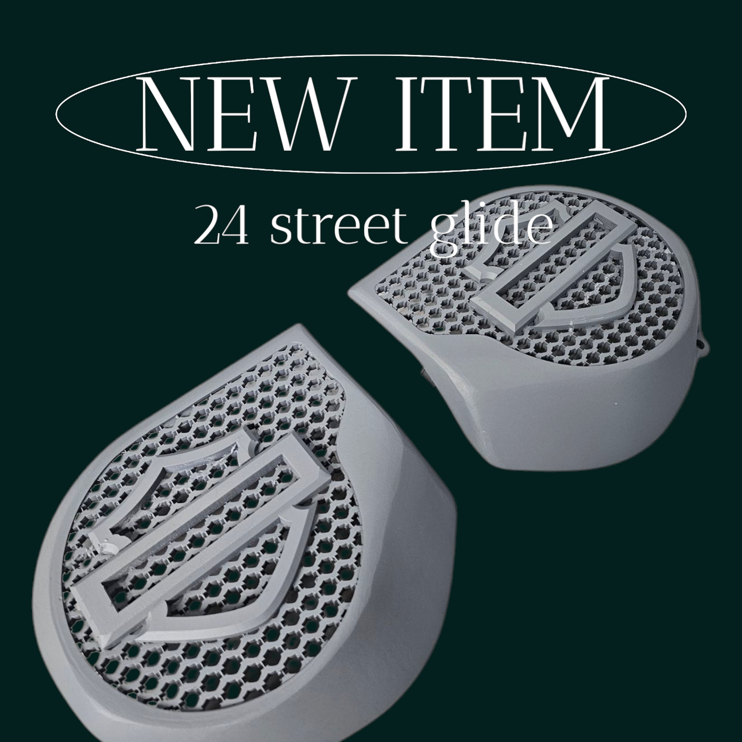 23.5+ Harley inner 3D shield speakers grill covers set