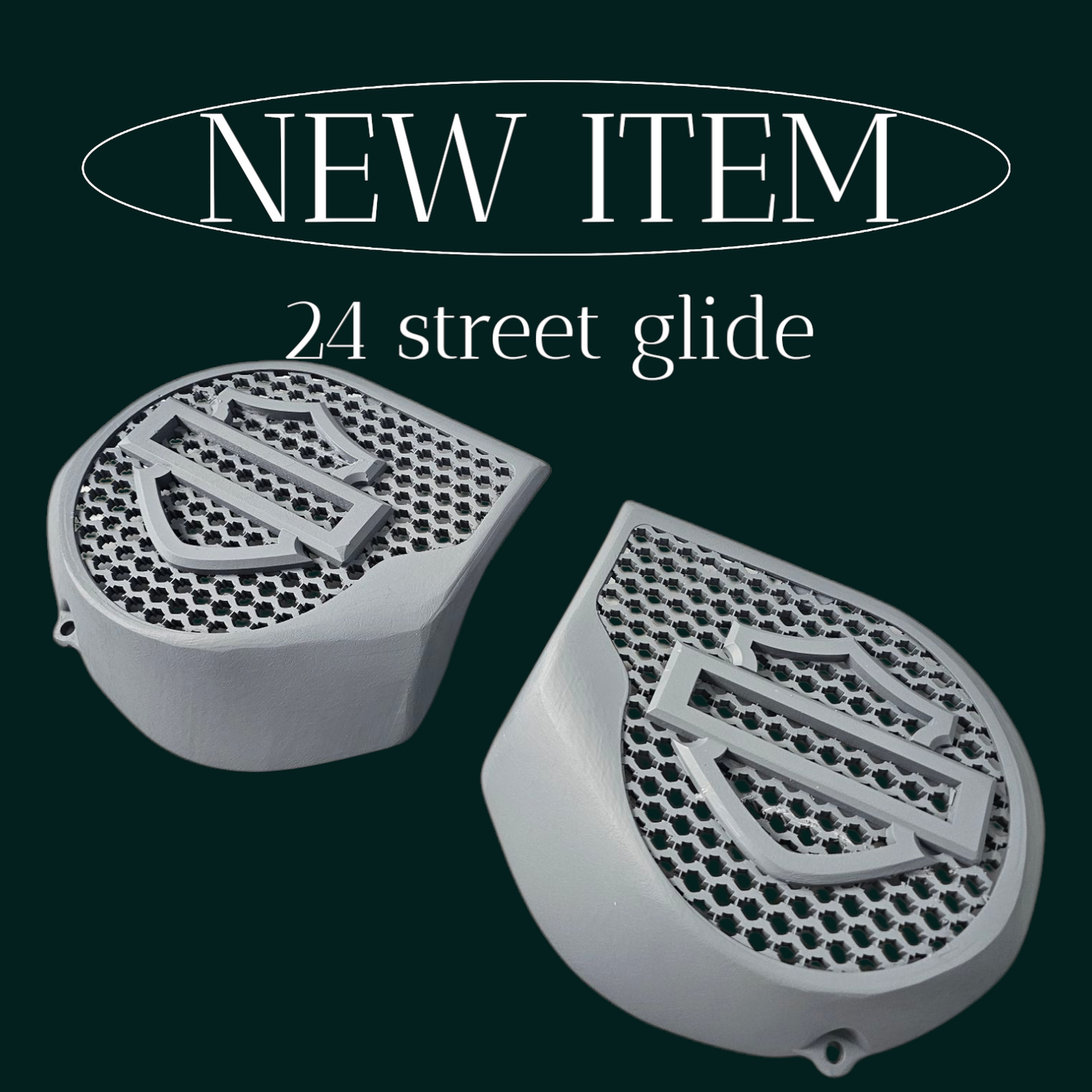 23.5+ Harley inner 3D shield speakers grill covers set