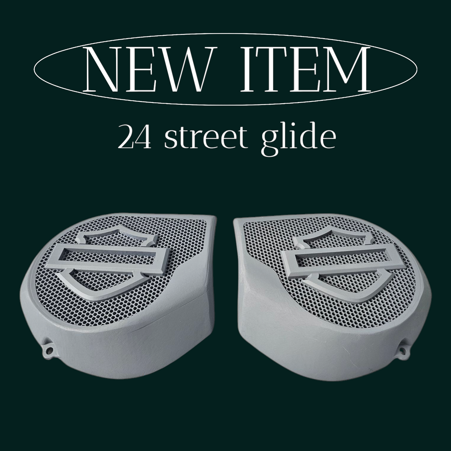 23.5+ Harley inner 3D shield speakers grill covers set