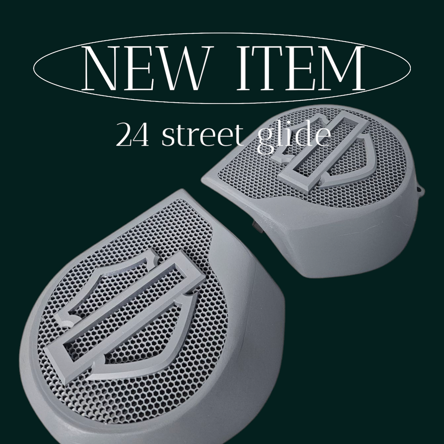 23.5+ Harley inner 3D shield speakers grill covers set