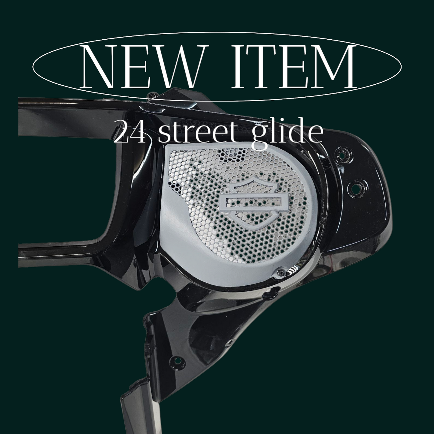 23.5+ Harley inner 3D shield speakers grill covers set