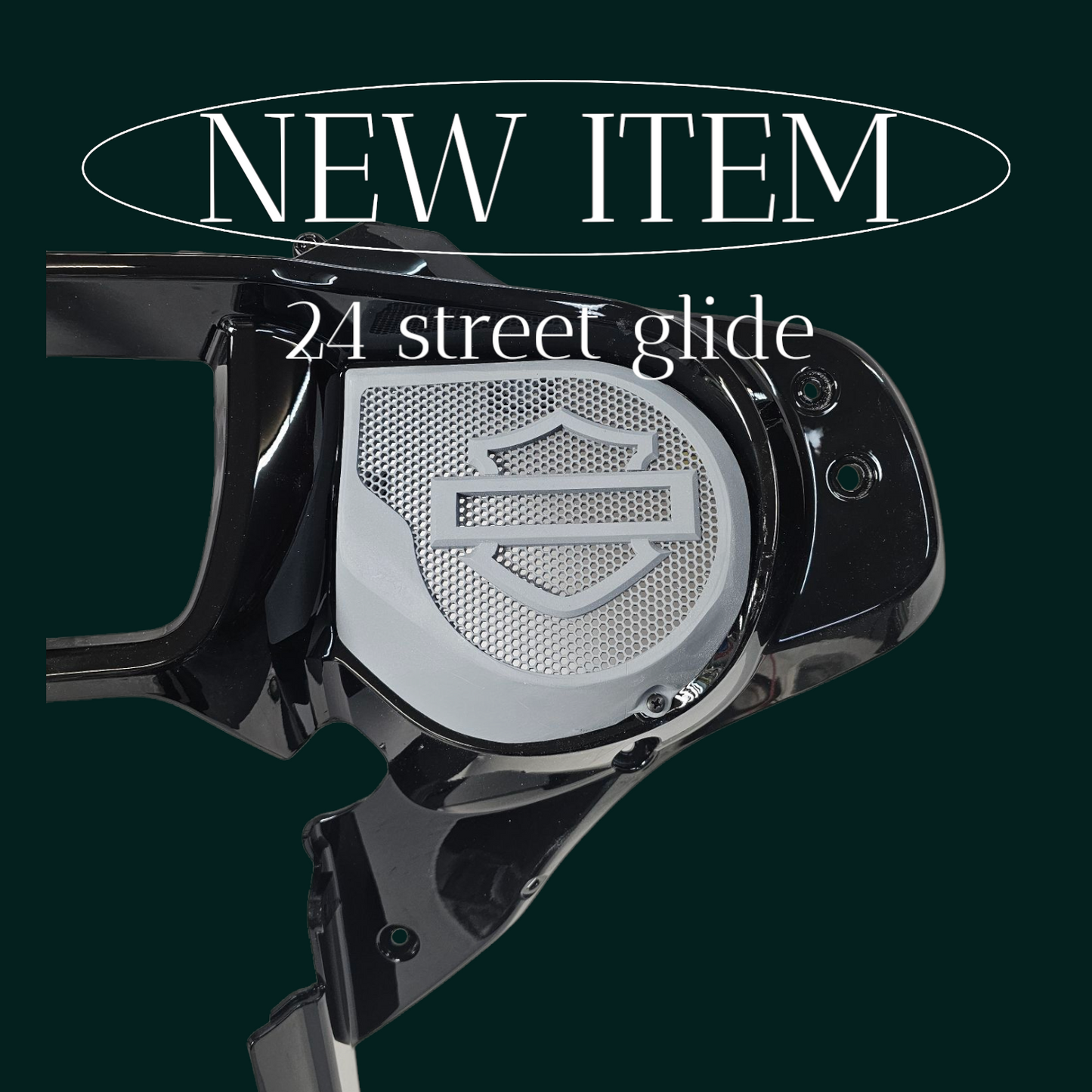 23.5+ Harley inner 3D shield speakers grill covers set