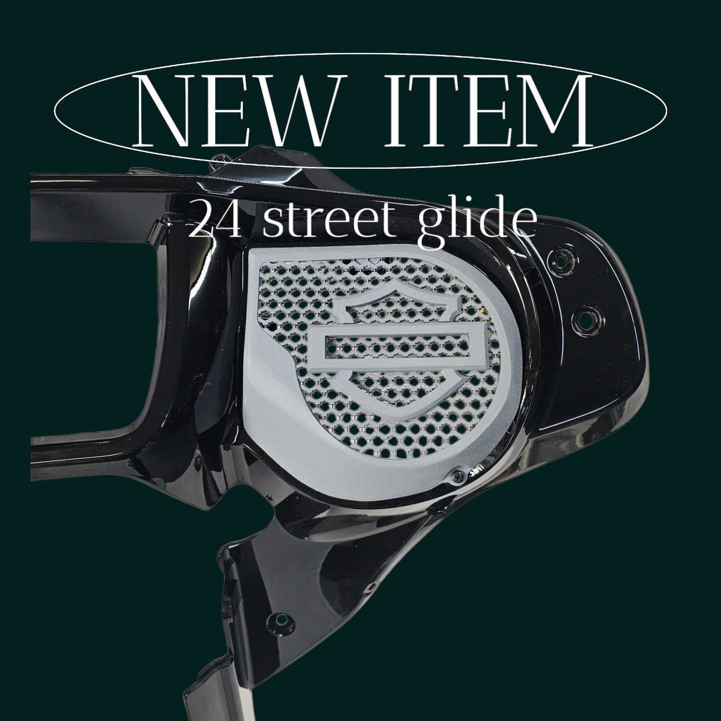 23.5+ Harley inner 3D shield speakers grill covers set