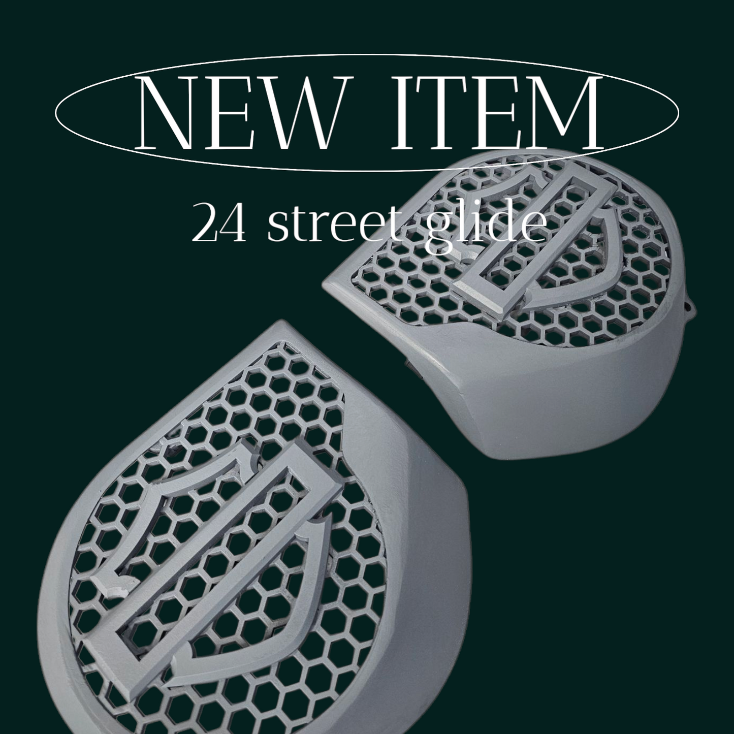 23.5+ Harley inner 3D shield speakers grill covers set