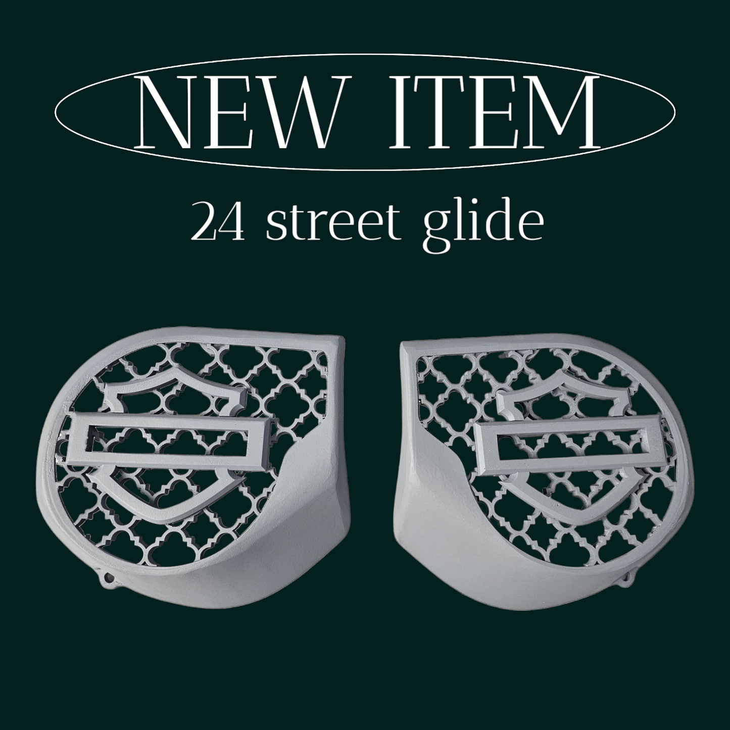 23.5+ Harley inner 3D shield speakers grill covers set