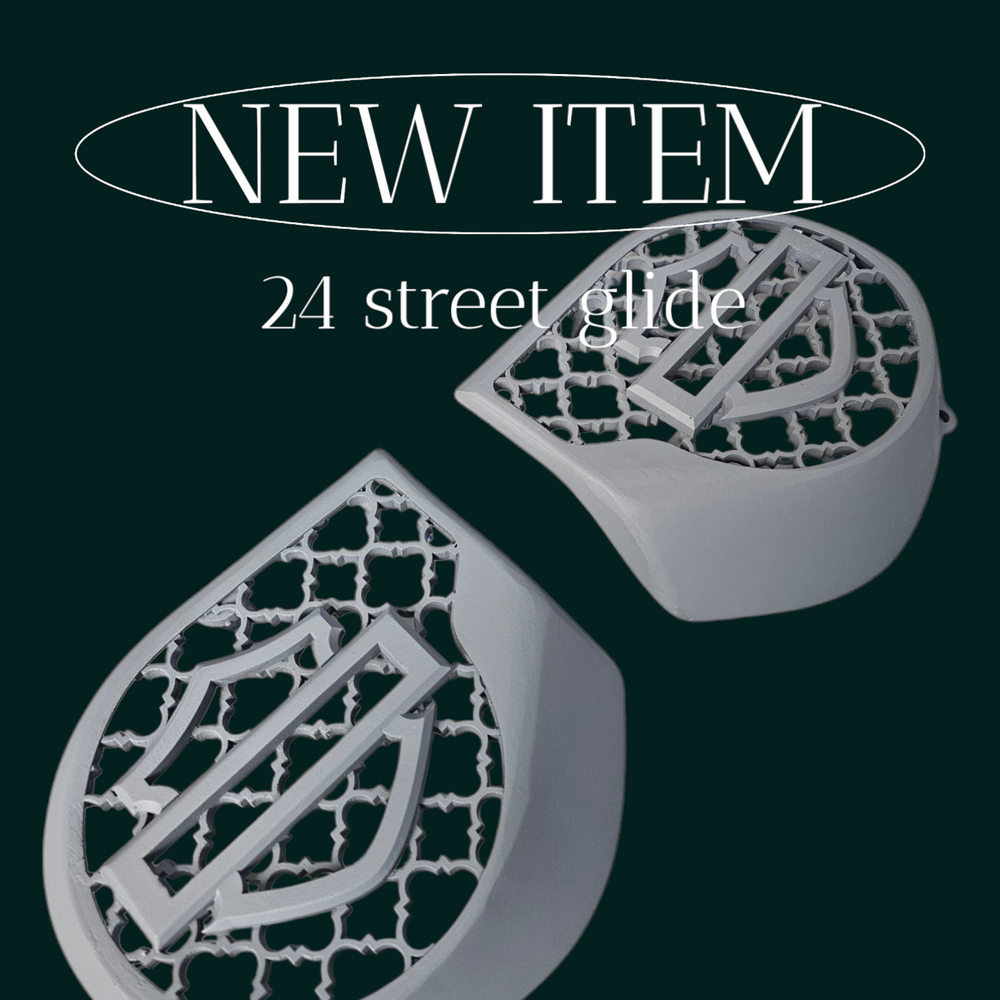 23.5+ Harley inner 3D shield speakers grill covers set