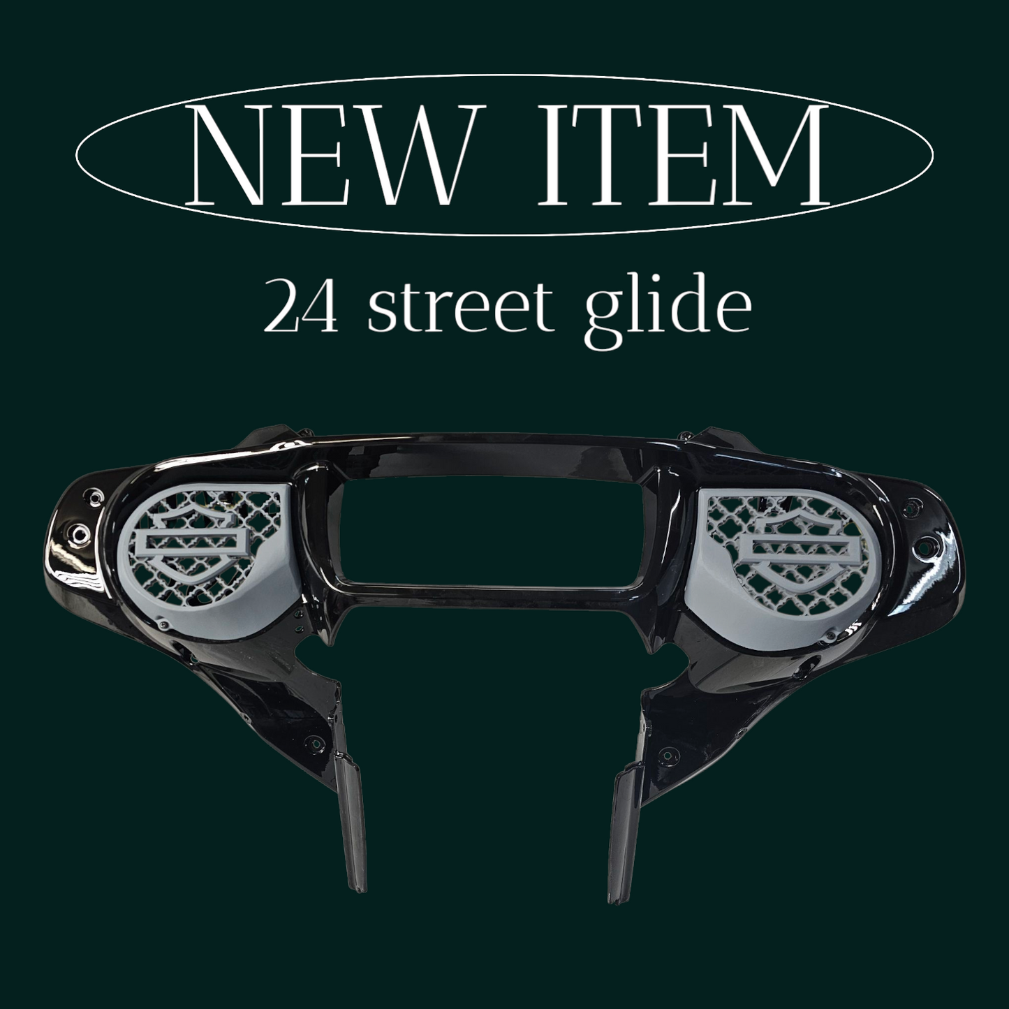 23.5+ Harley inner 3D shield speakers grill covers set