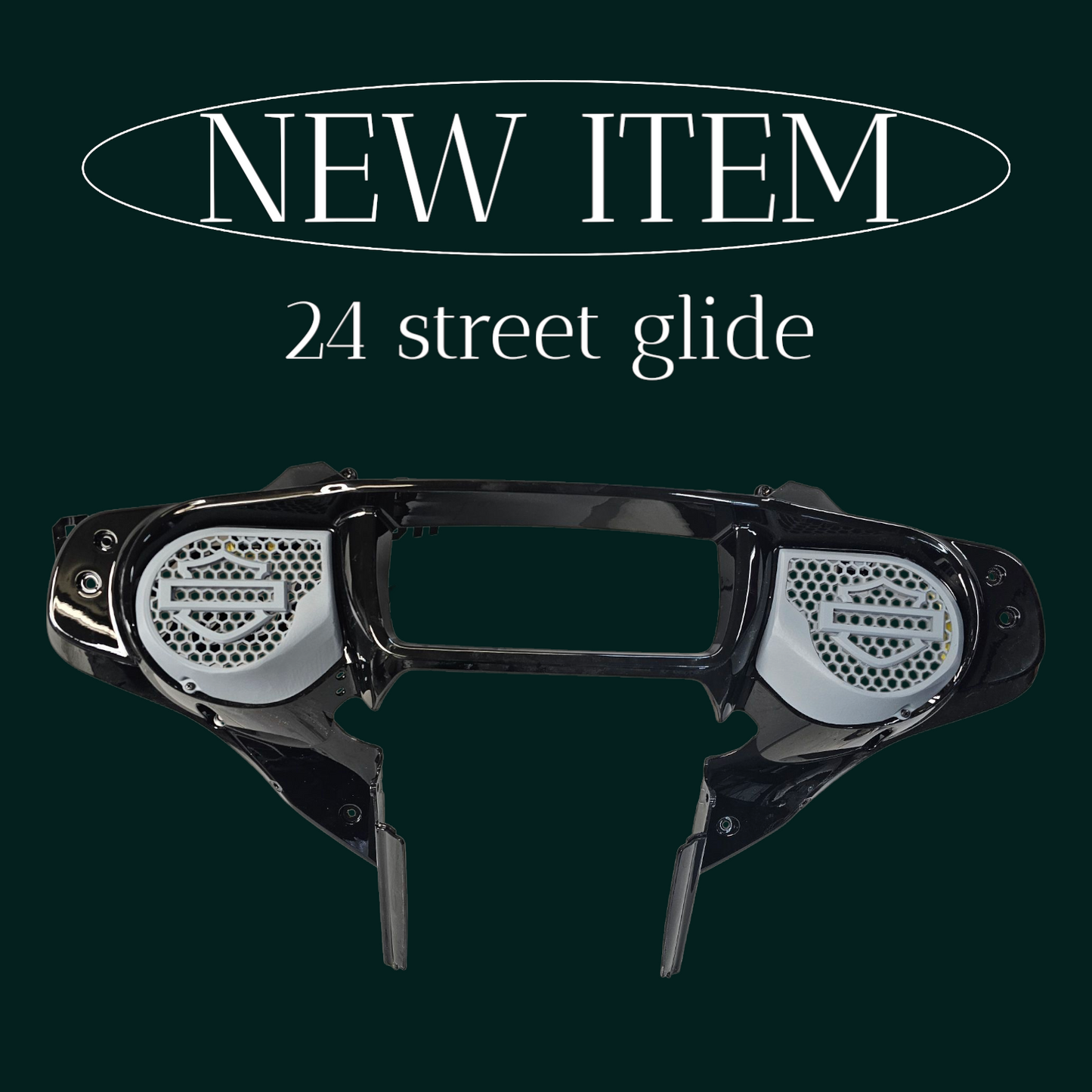 23.5+ Harley inner 3D shield speakers grill covers set