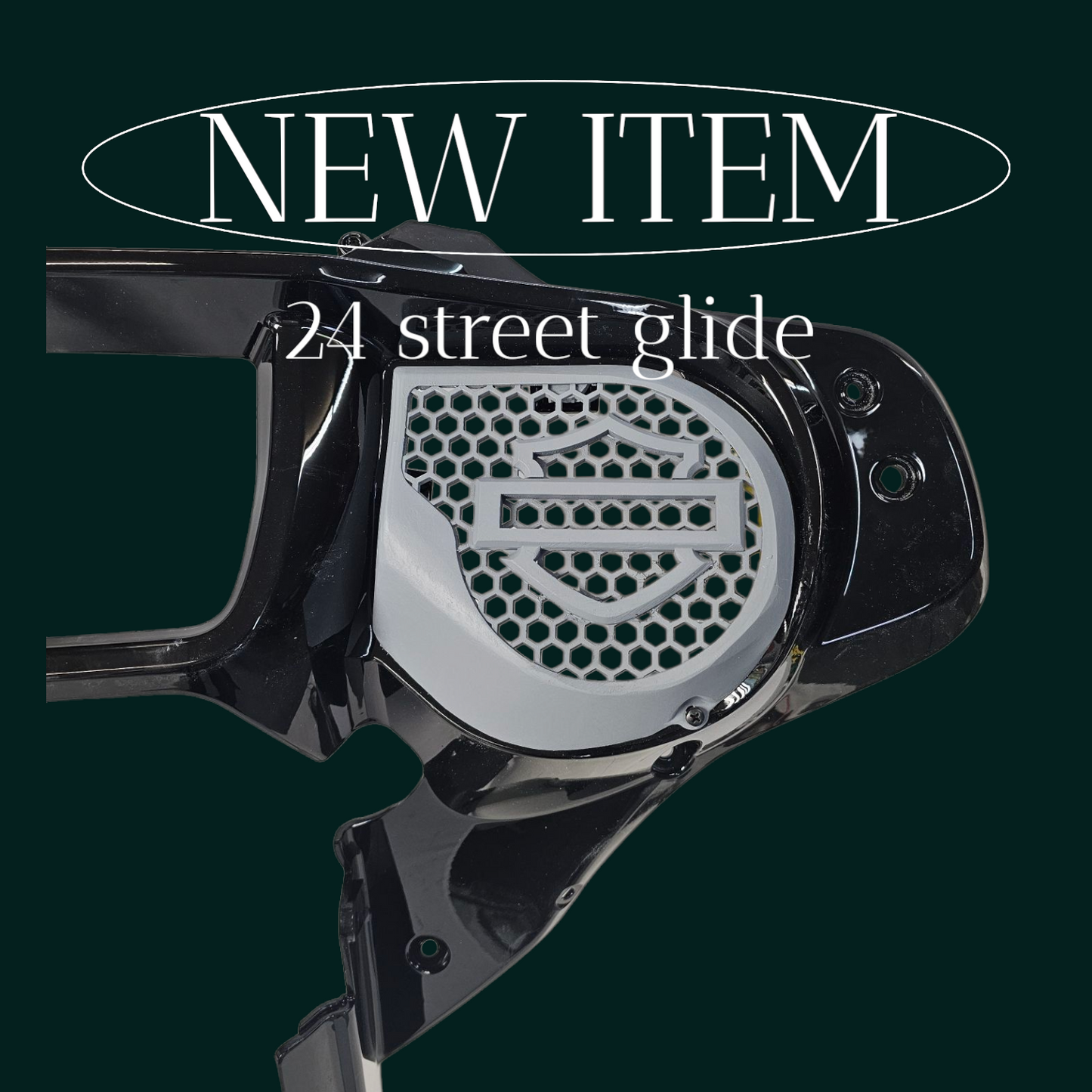 23.5+ Harley inner 3D shield speakers grill covers set