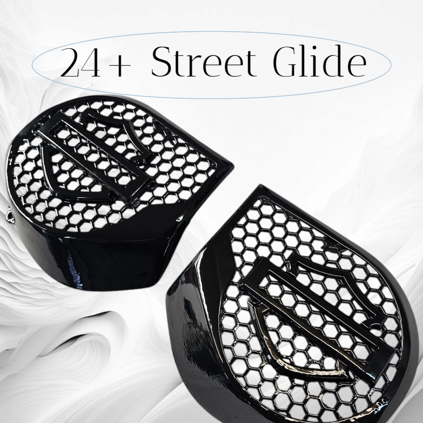 23.5+ Harley inner 3D shield speakers grill covers set
