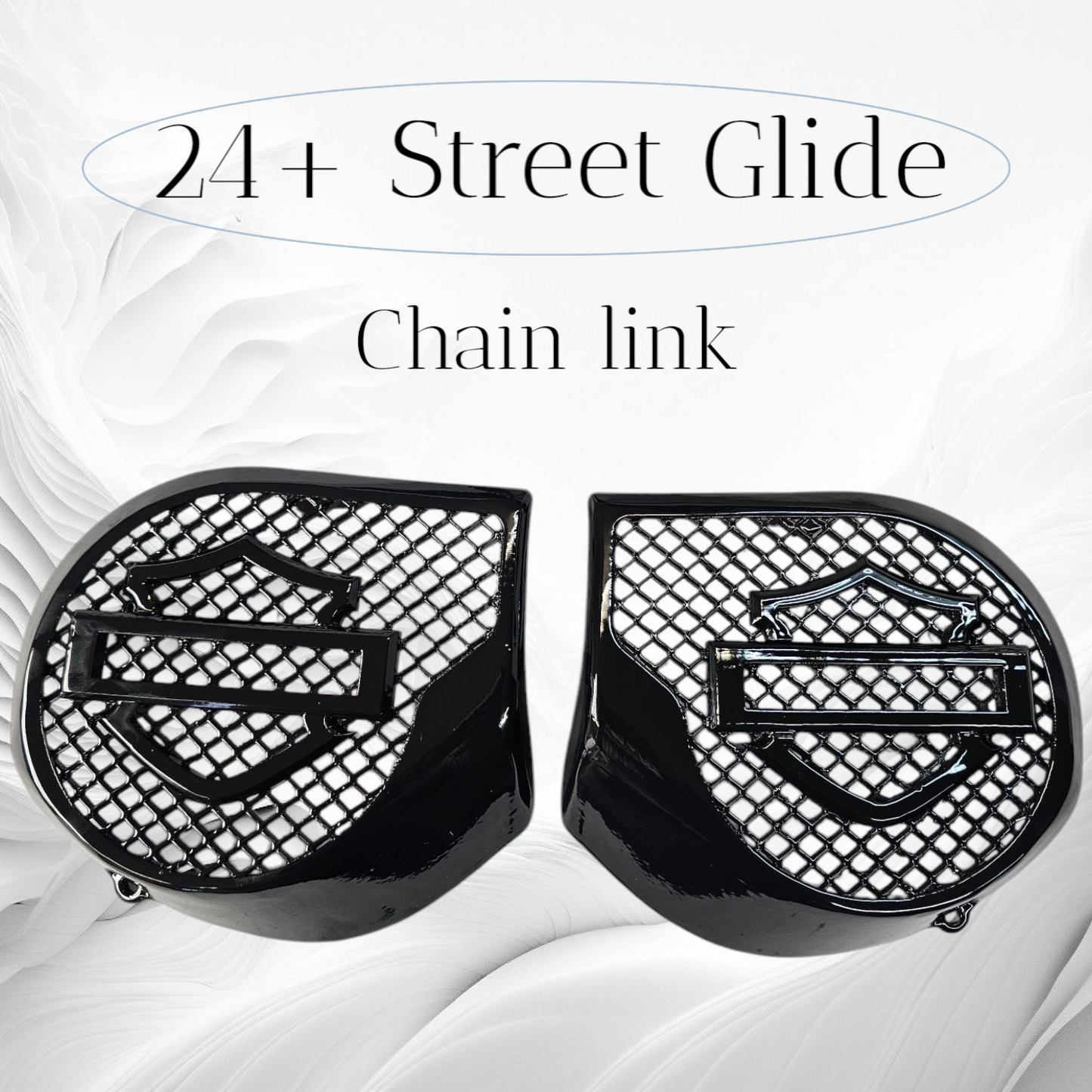 23.5+ Harley inner 3D shield speakers grill covers set