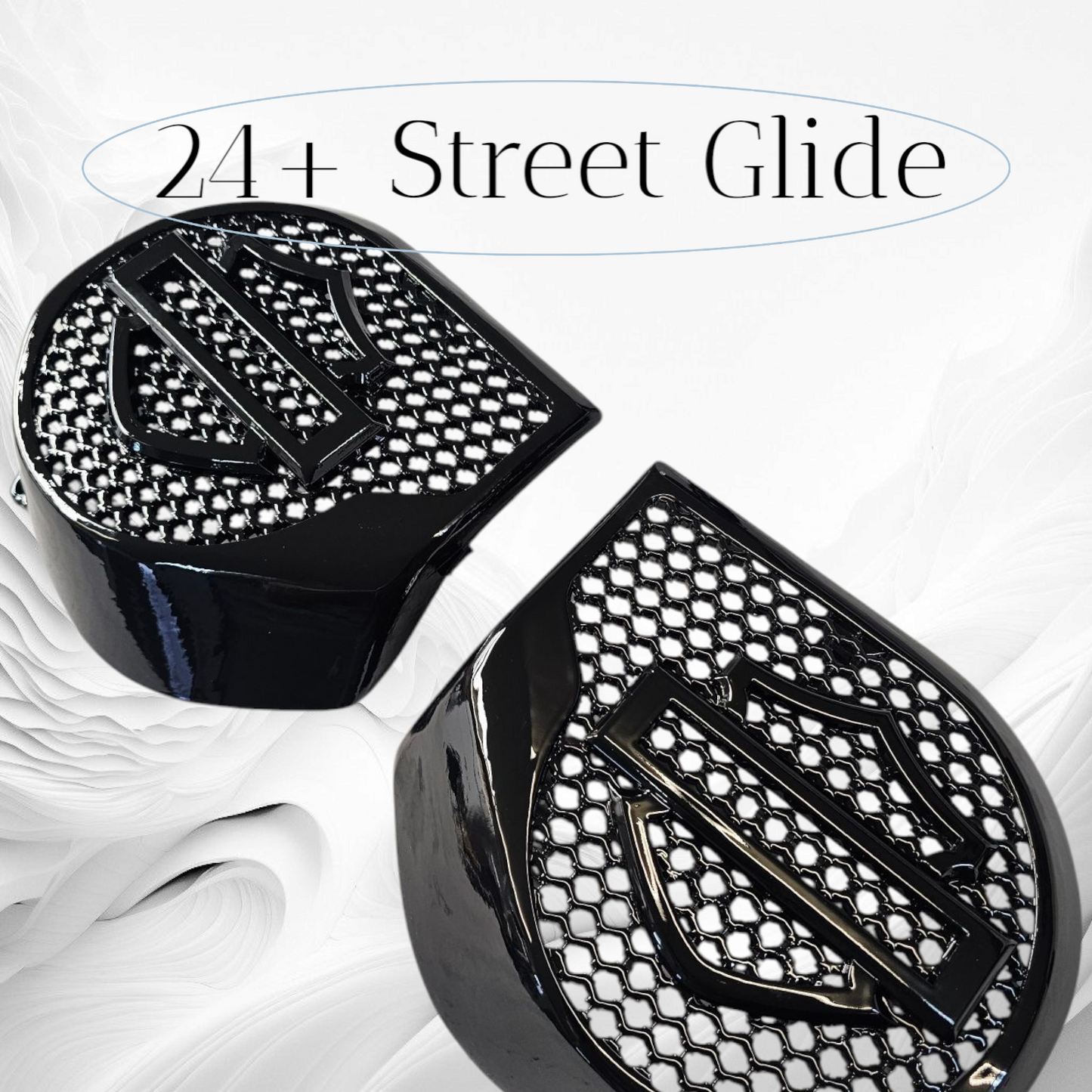 23.5+ Harley inner 3D shield speakers grill covers set